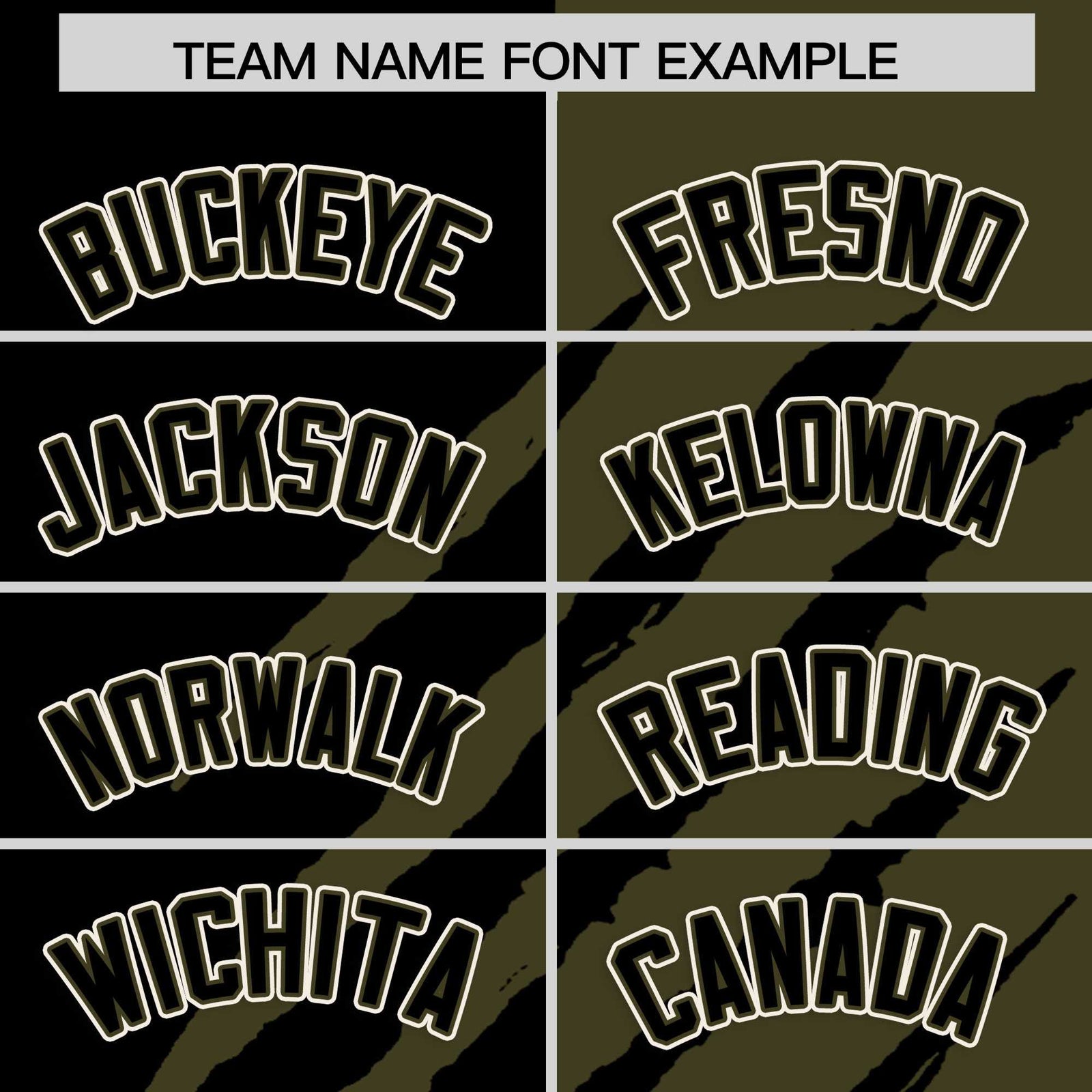 Custom Black Olive Split Tiger Claw Scratch Pattern Baseball Jersey