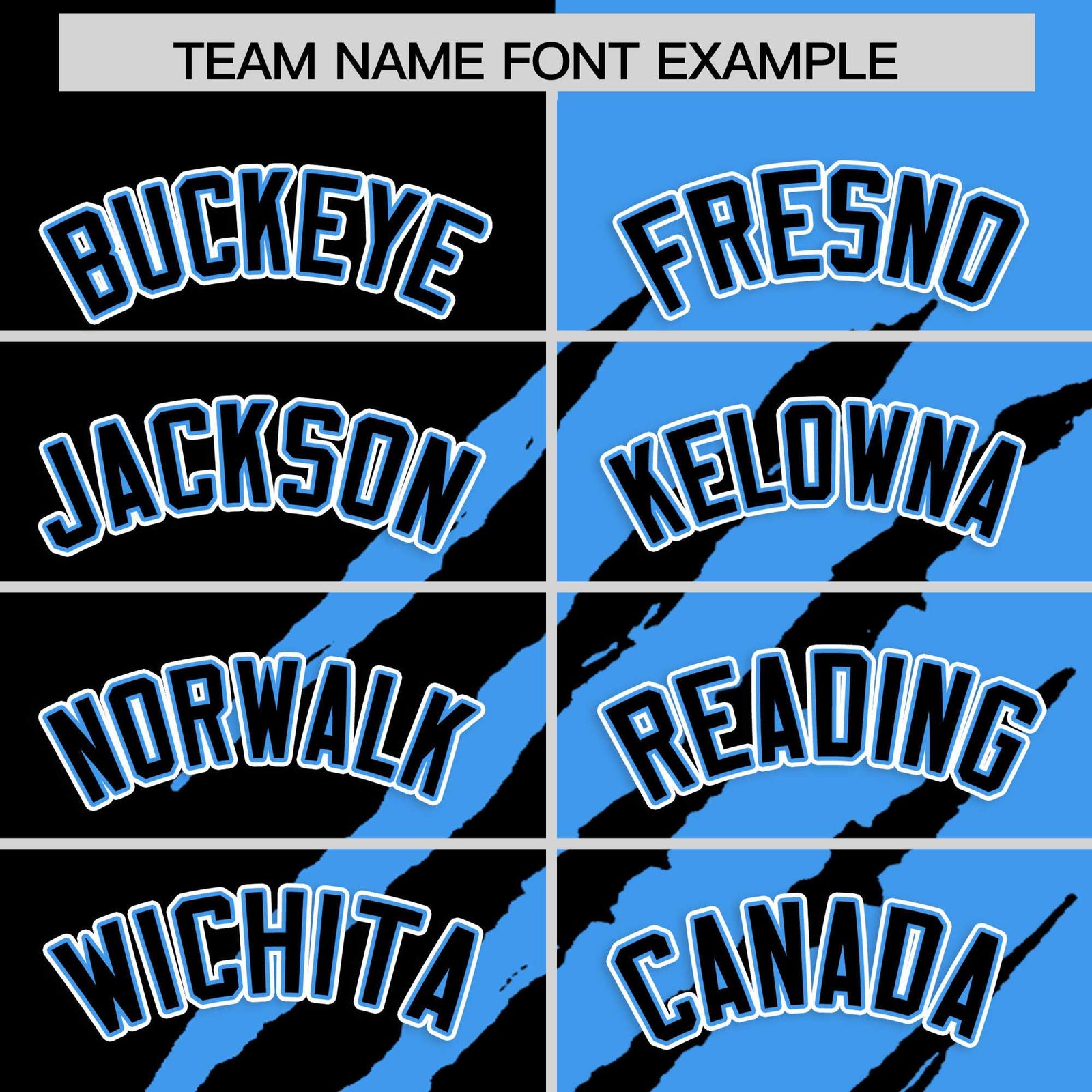 Custom Black Powder Blue Split Tiger Claw Scratch Pattern Baseball Jersey