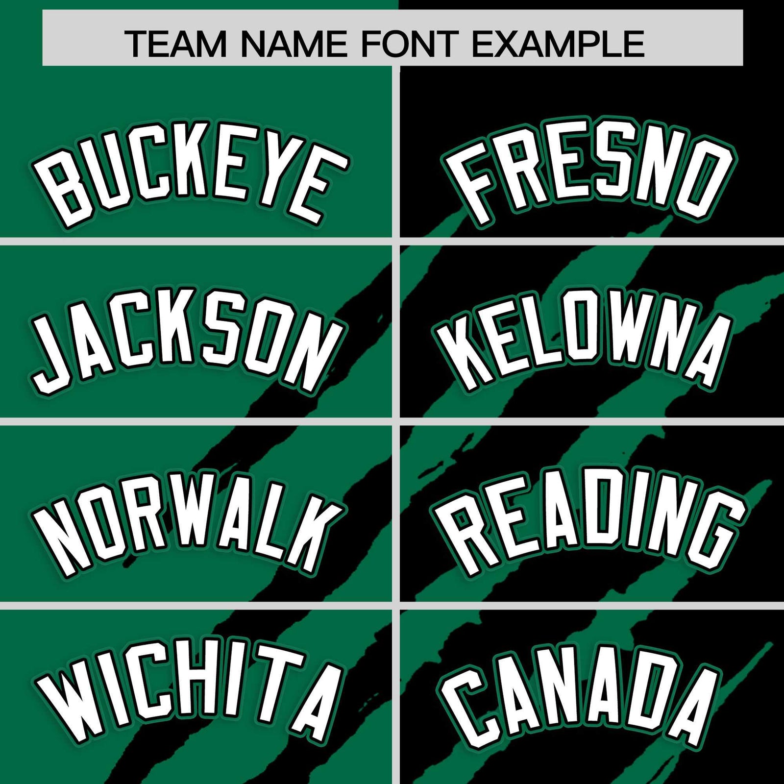 Custom Kelly Green Black Split Tiger Claw Scratch Pattern Baseball Jersey