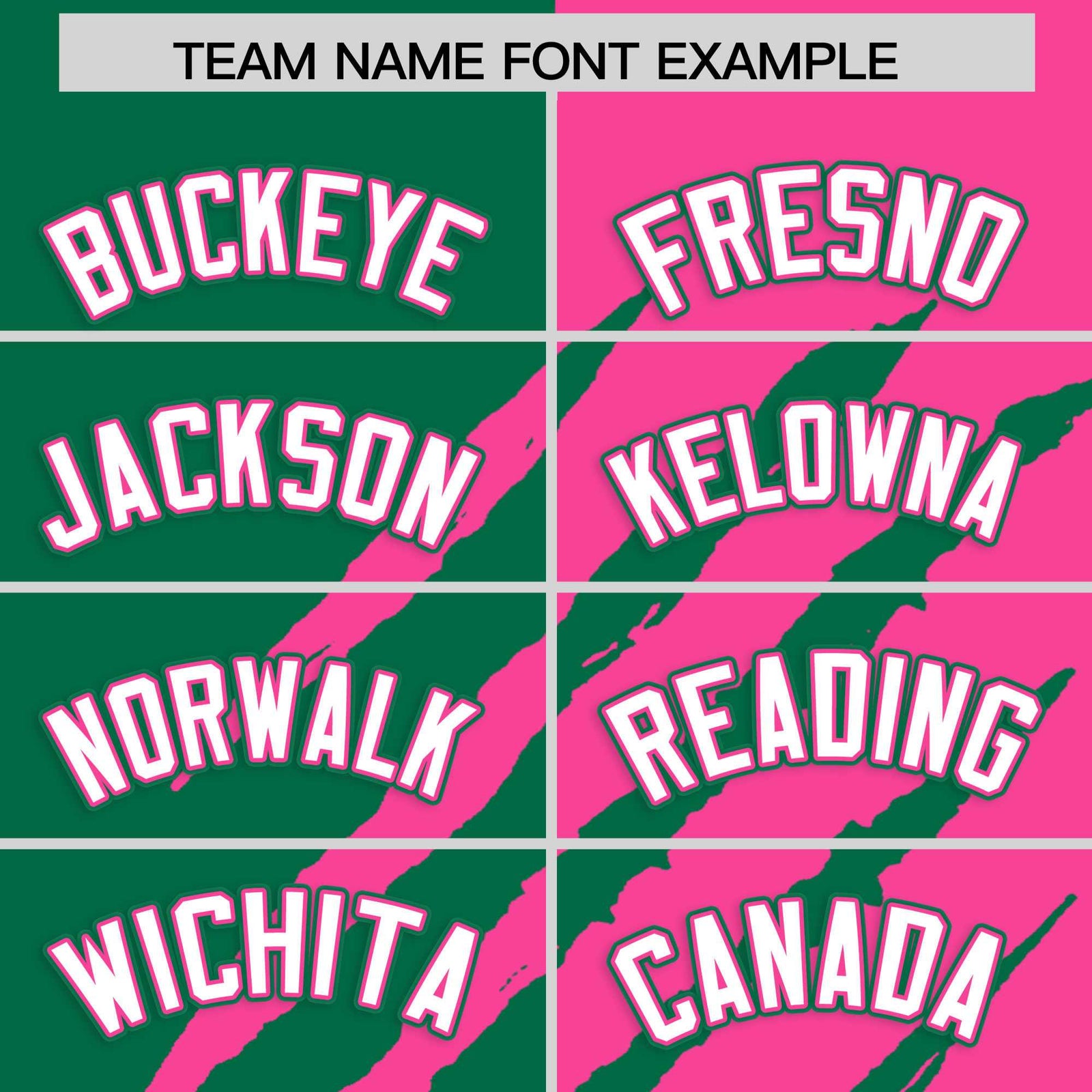 Custom Kelly Green Pink Split Tiger Claw Scratch Pattern Baseball Jersey