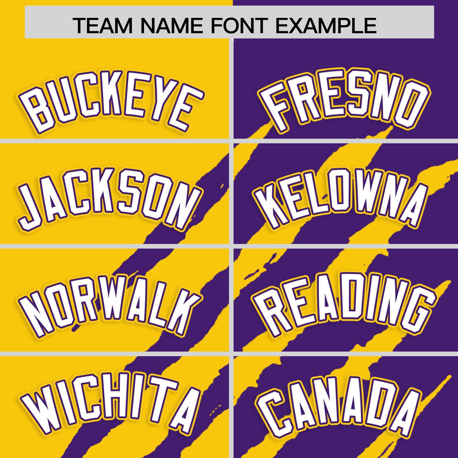 Custom Gold Purple Split Tiger Claw Scratch Pattern Baseball Jersey