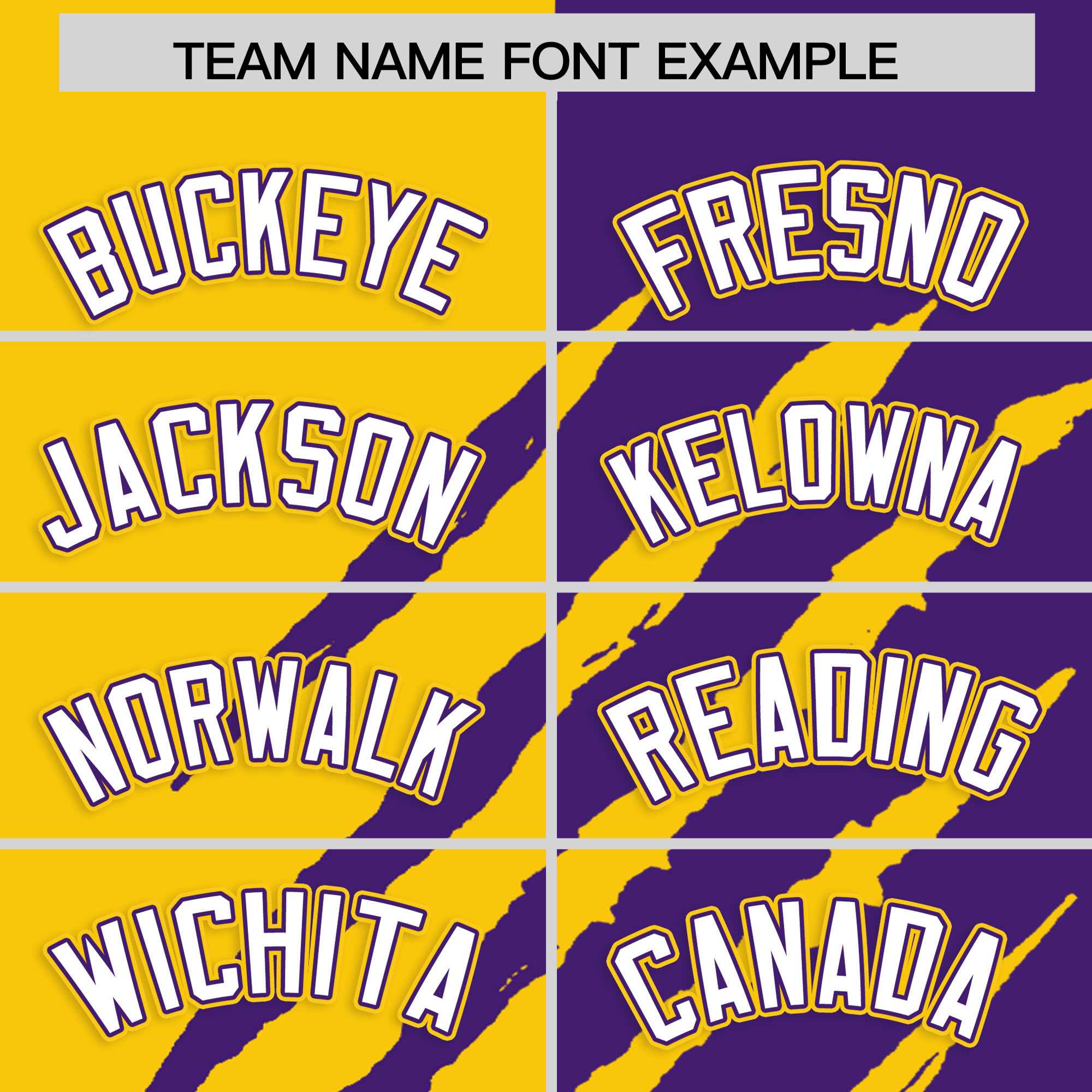 Custom Gold Purple Split Tiger Claw Scratch Pattern Baseball Jersey