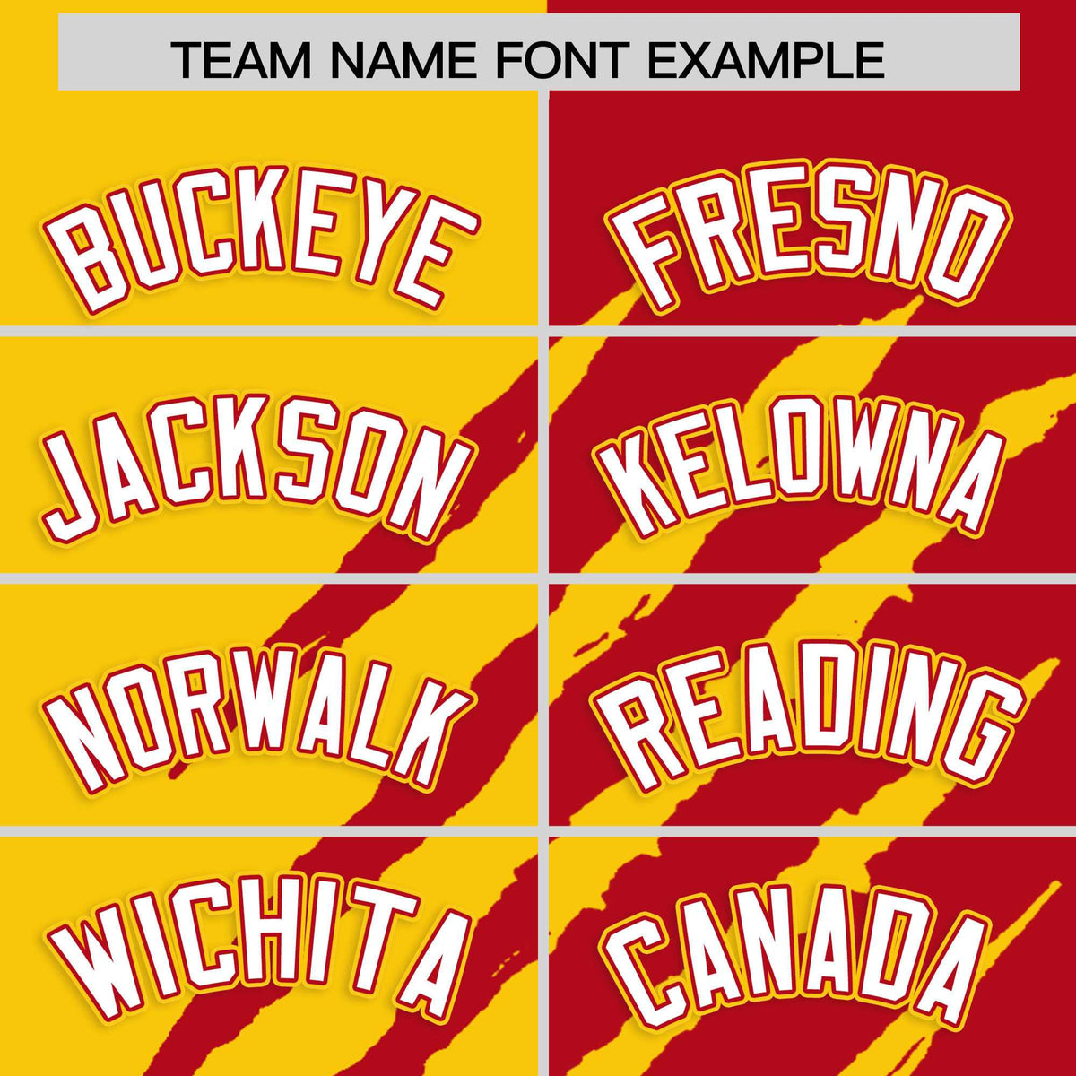 Custom Gold Red Split Tiger Claw Scratch Pattern Baseball Jersey