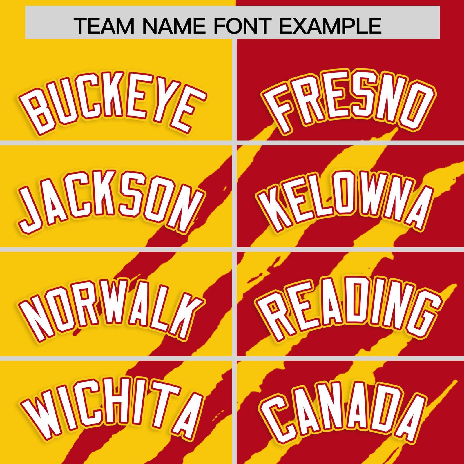 Custom Gold Red Split Tiger Claw Scratch Pattern Baseball Jersey