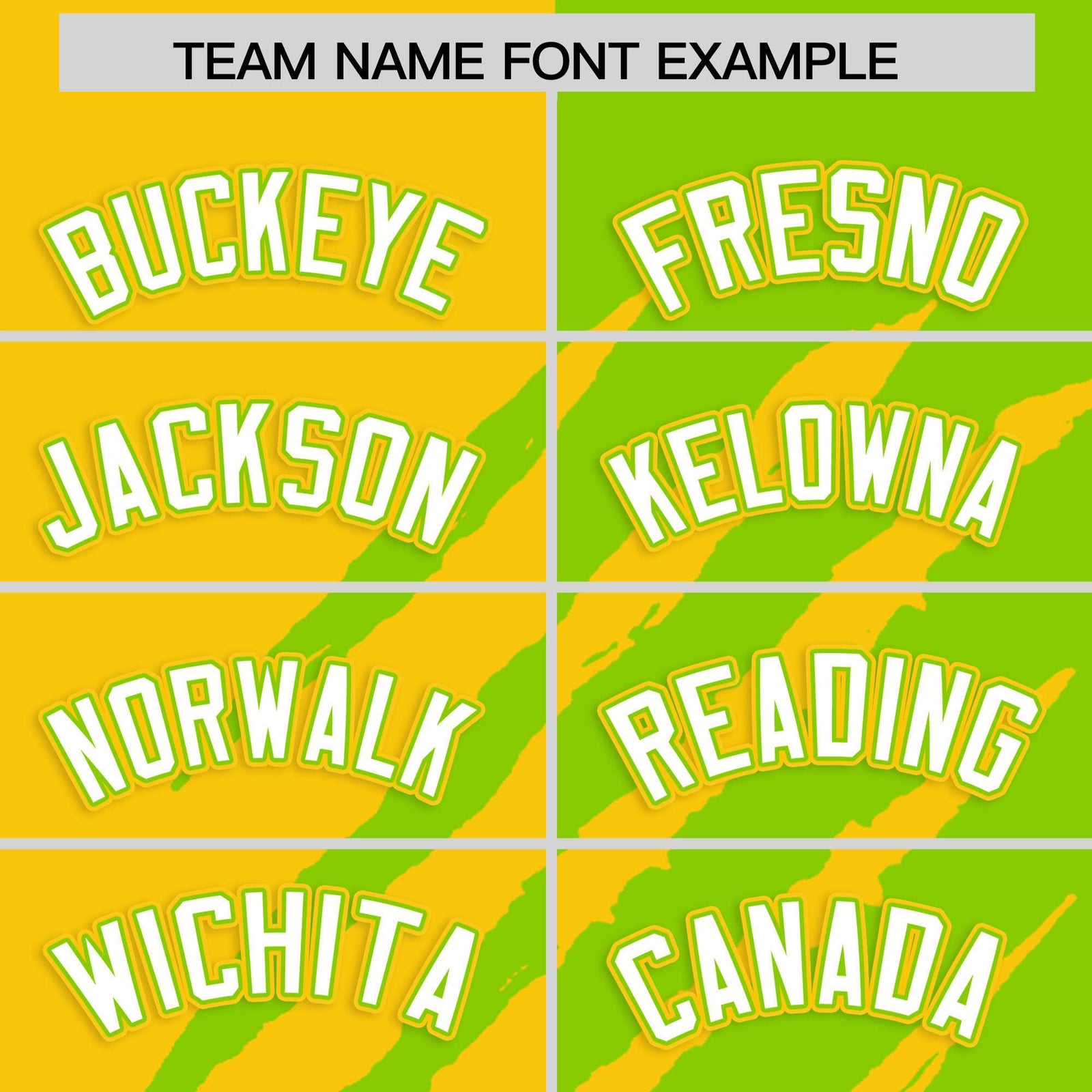 Custom Gold Neon Green Split Tiger Claw Scratch Pattern Baseball Jersey