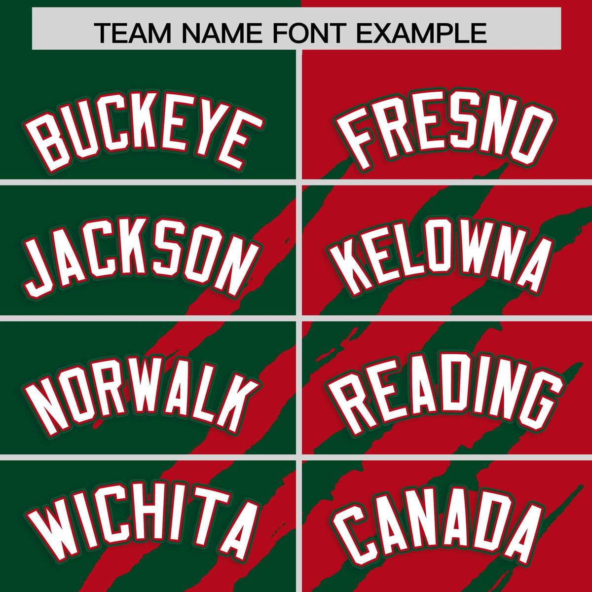 Custom Green Red Split Tiger Claw Scratch Pattern Baseball Jersey