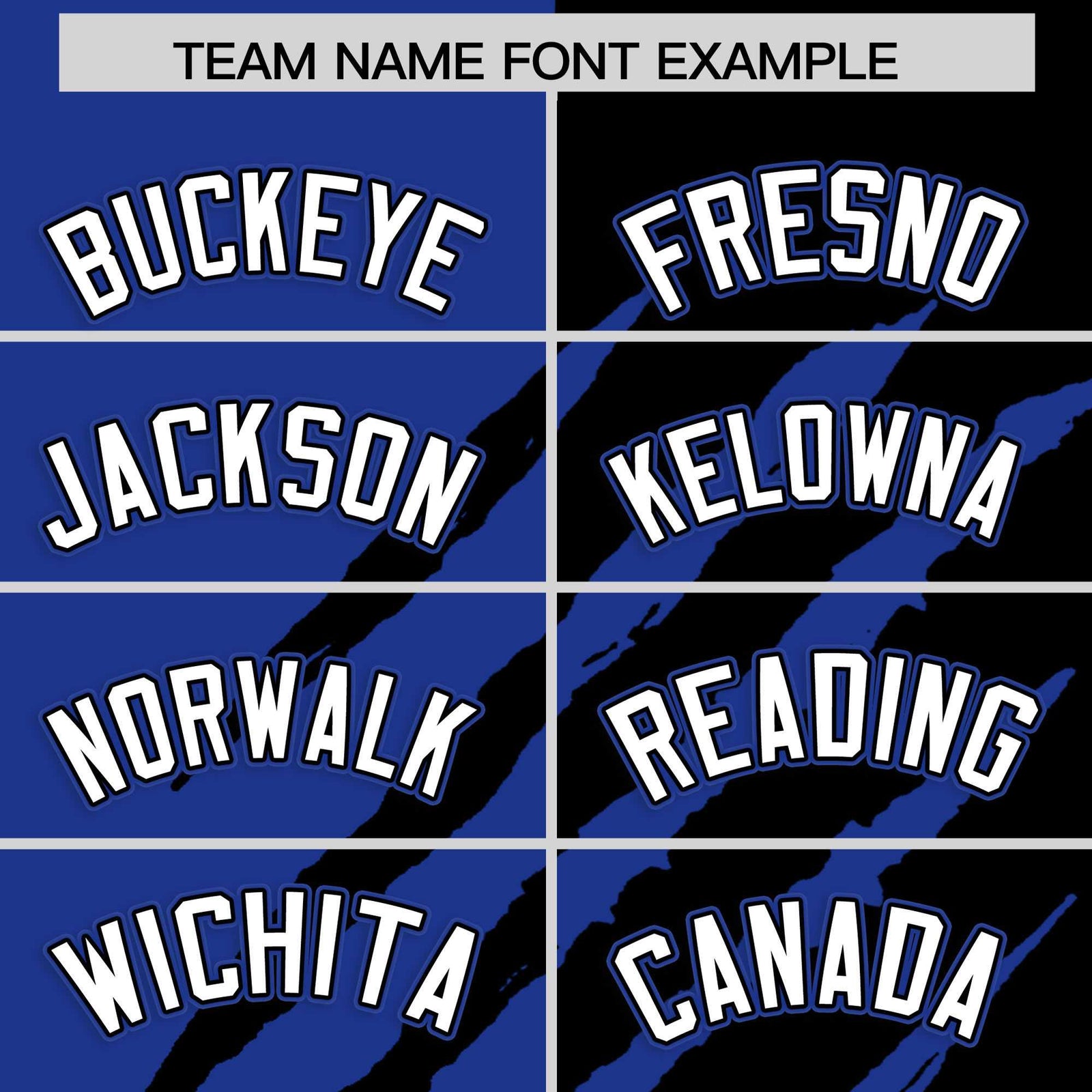 Custom Royal Blue Black Split Tiger Claw Scratch Pattern Baseball Jersey