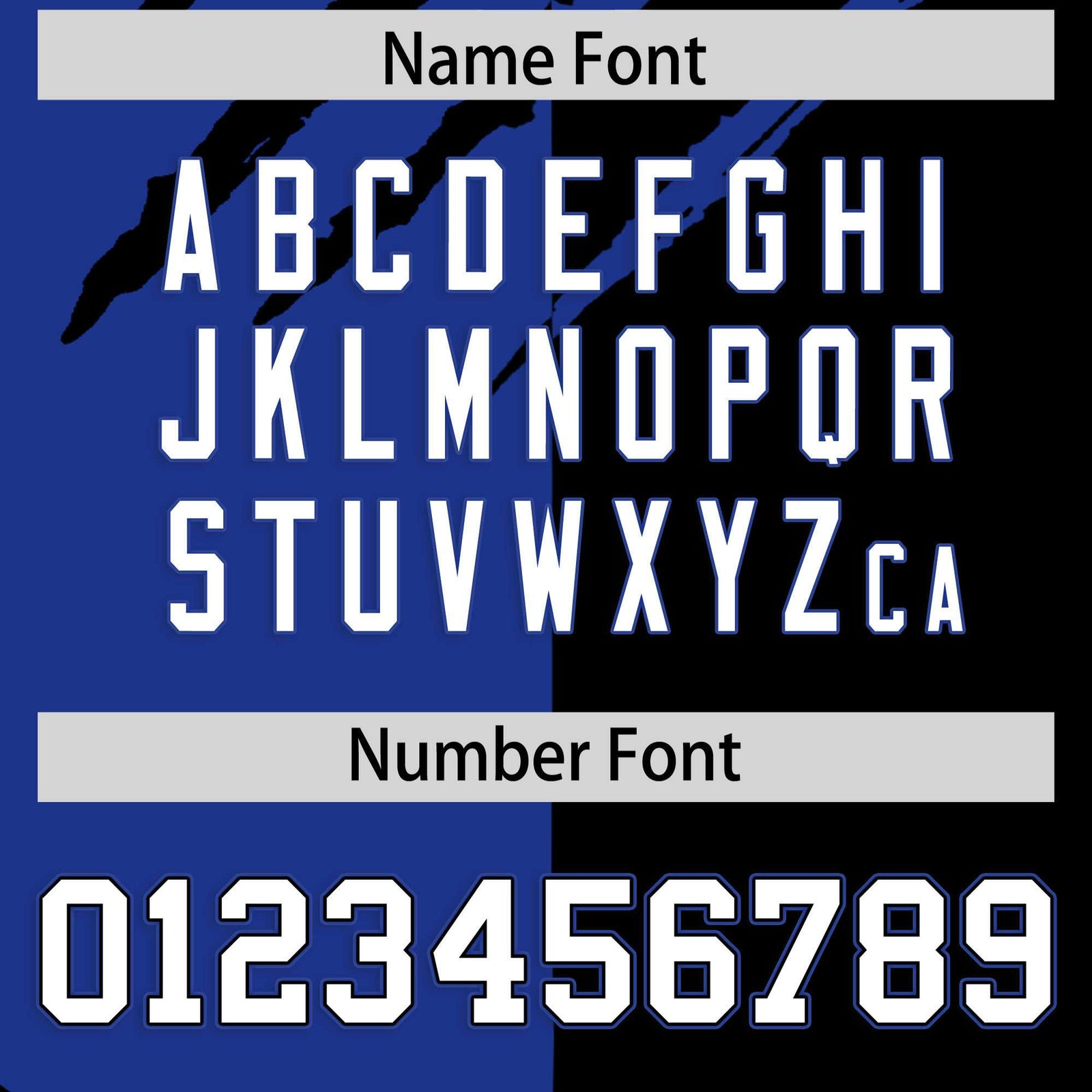 Custom Royal Blue Black Split Tiger Claw Scratch Pattern Baseball Jersey