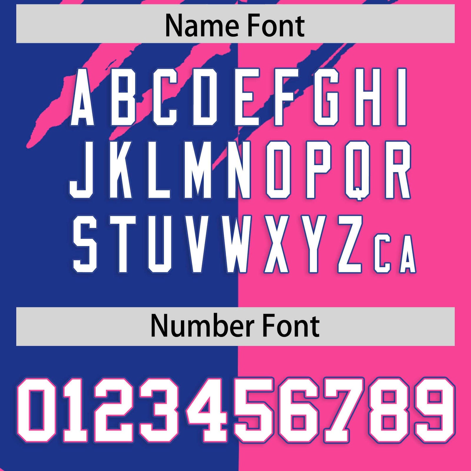 Custom Royal Blue Pink Split Tiger Claw Scratch Pattern Baseball Jersey