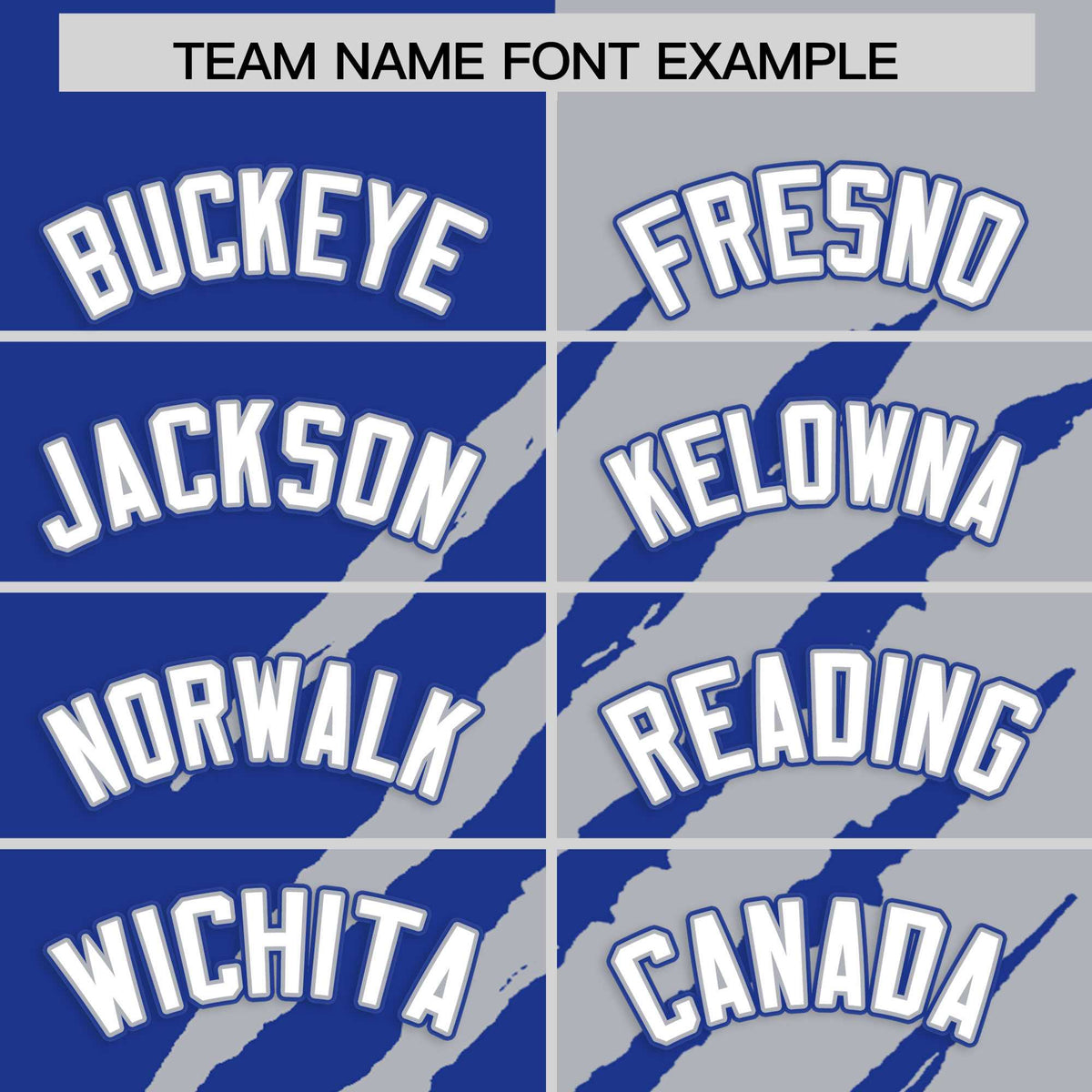 Custom Royal Blue Gray Split Tiger Claw Scratch Pattern Baseball Jersey
