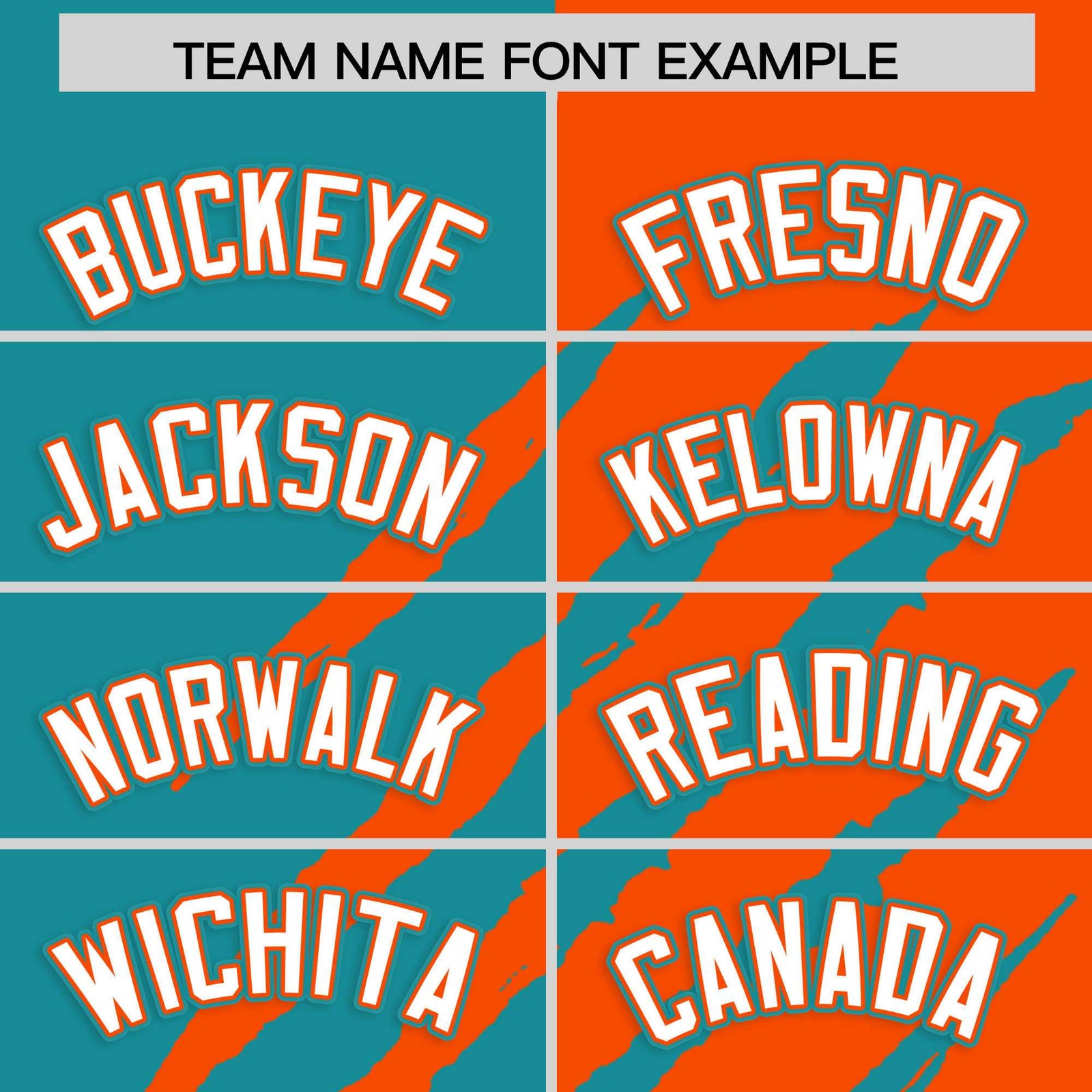 Custom Aqua Orange Split Tiger Claw Scratch Pattern Baseball Jersey