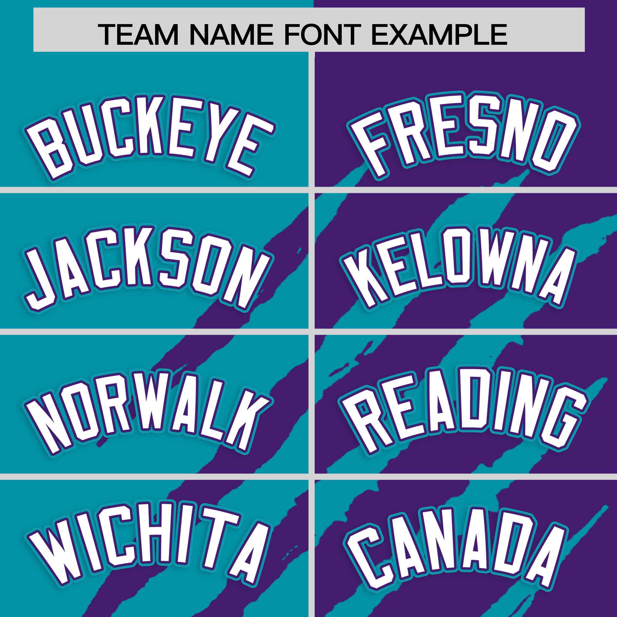 Custom Aqua Purple Split Tiger Claw Scratch Pattern Baseball Jersey