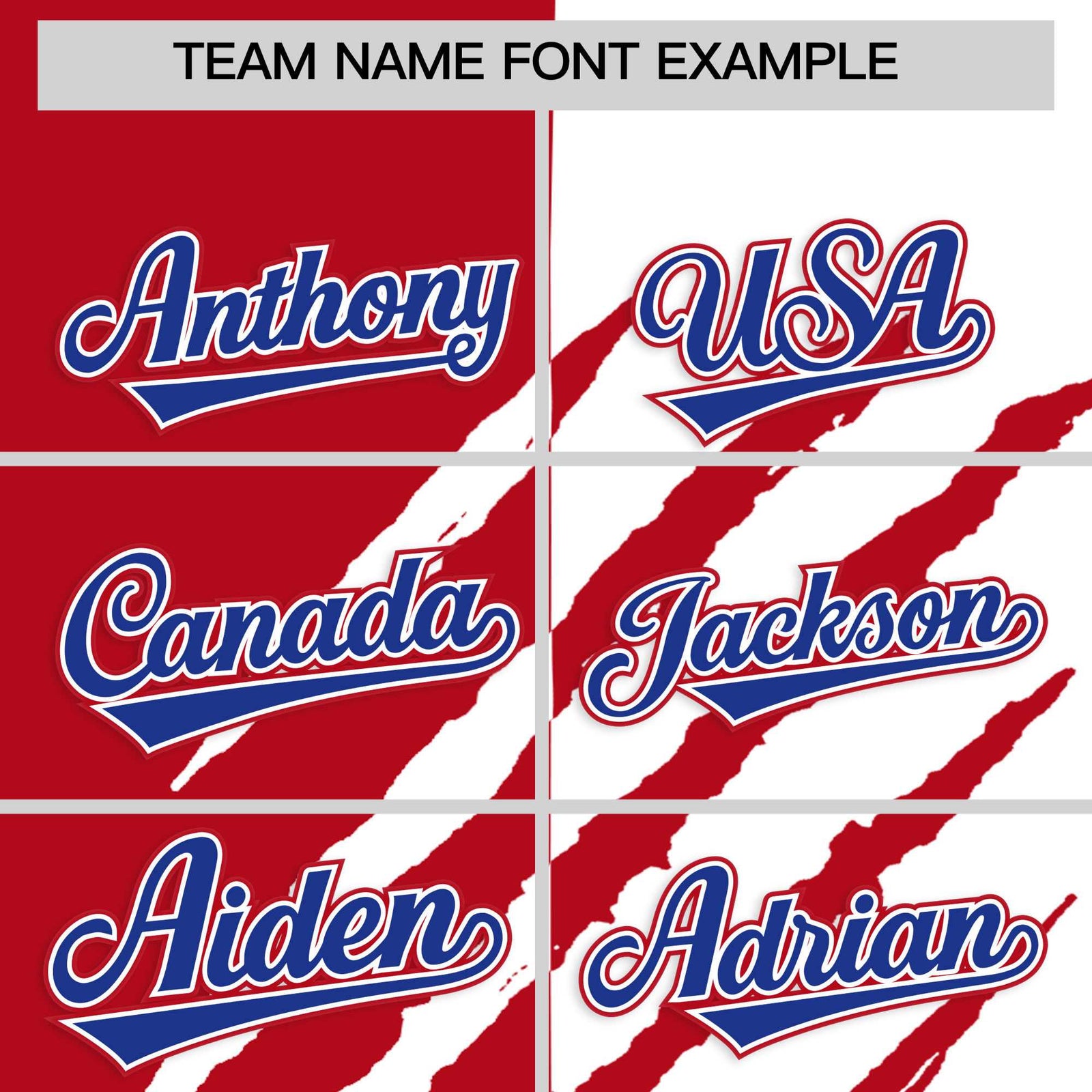 Custom Red White Split Tiger Claw Scratch Pattern Baseball Jersey