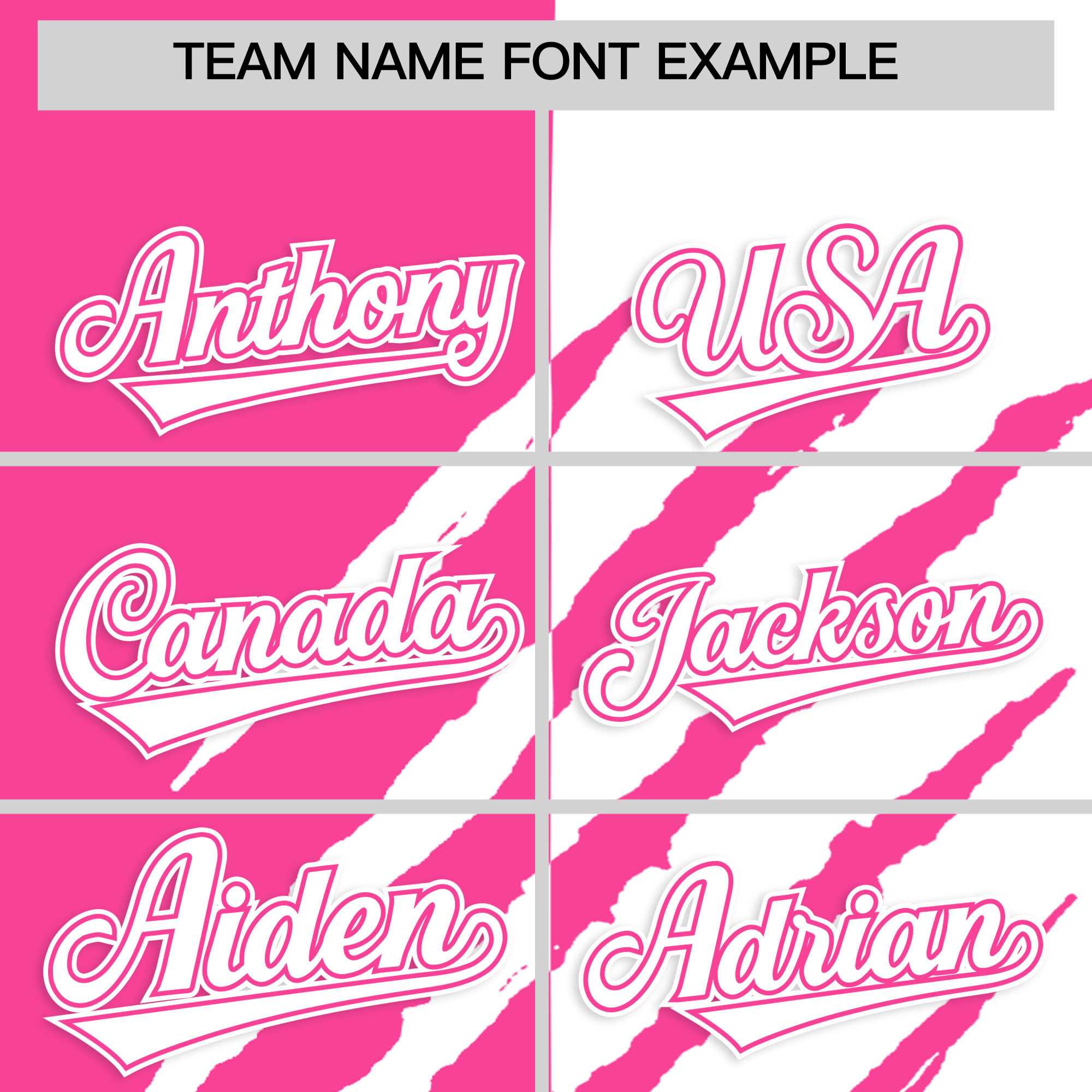 Custom Pink White Split Tiger Claw Scratch Pattern Baseball Jersey