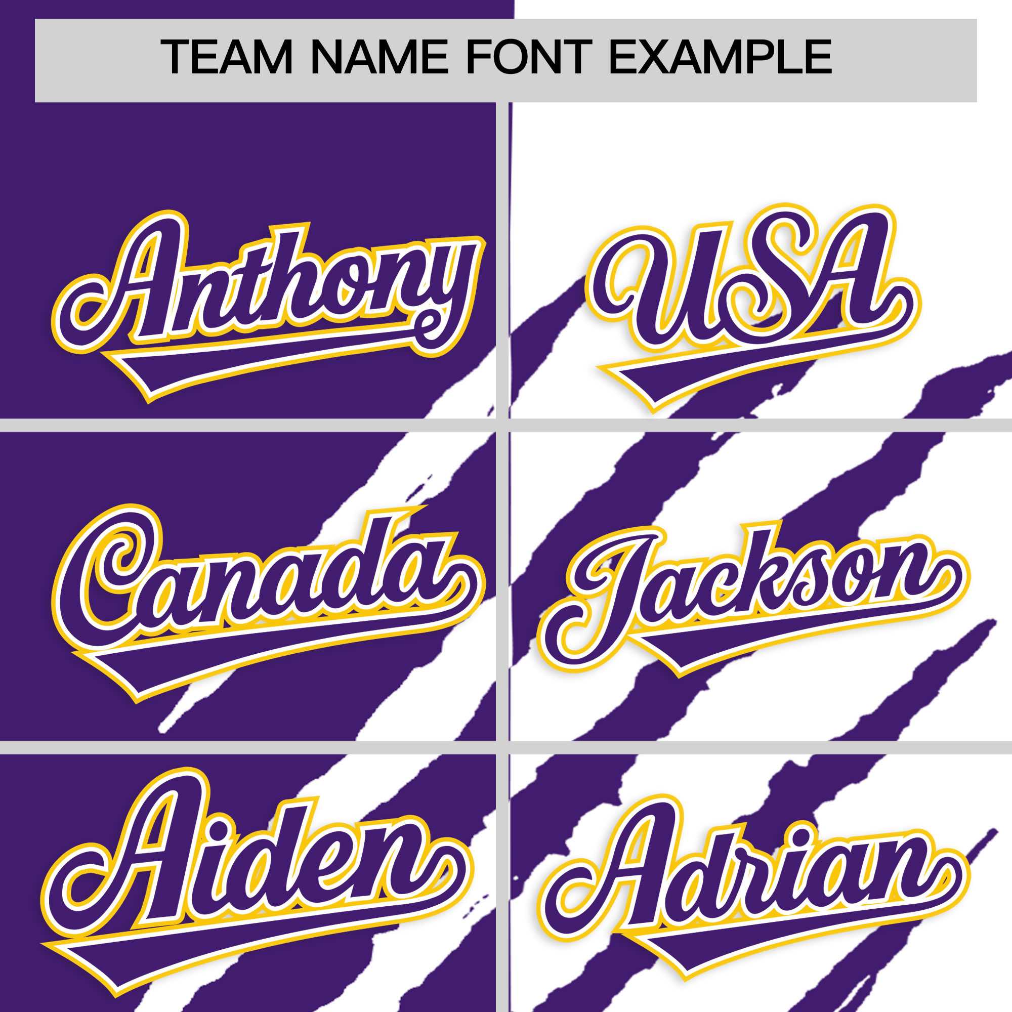 Custom Purple White Split Tiger Claw Scratch Pattern Baseball Jersey