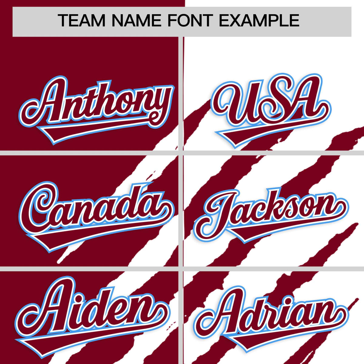 Custom Crimson White Split Tiger Claw Scratch Pattern Baseball Jersey