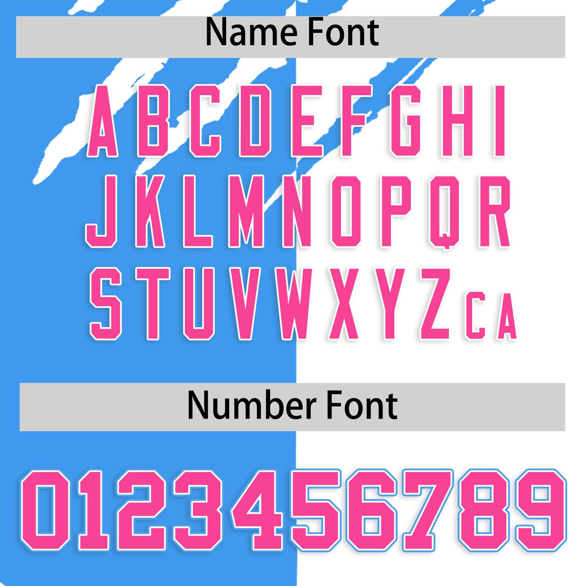 Custom Powder Blue White Split Tiger Claw Scratch Pattern Baseball Jersey