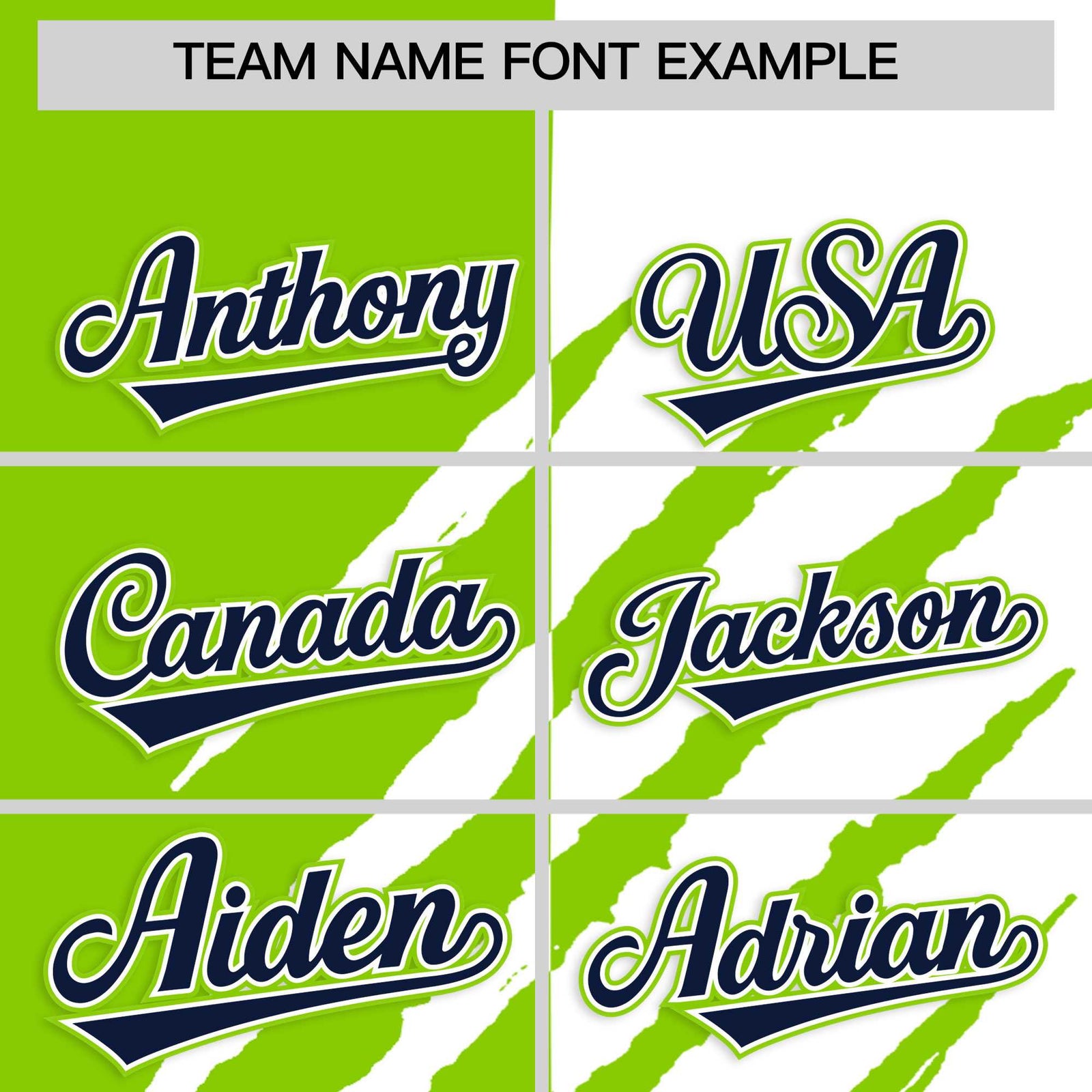 Custom Neon Green White Split Tiger Claw Scratch Pattern Baseball Jersey