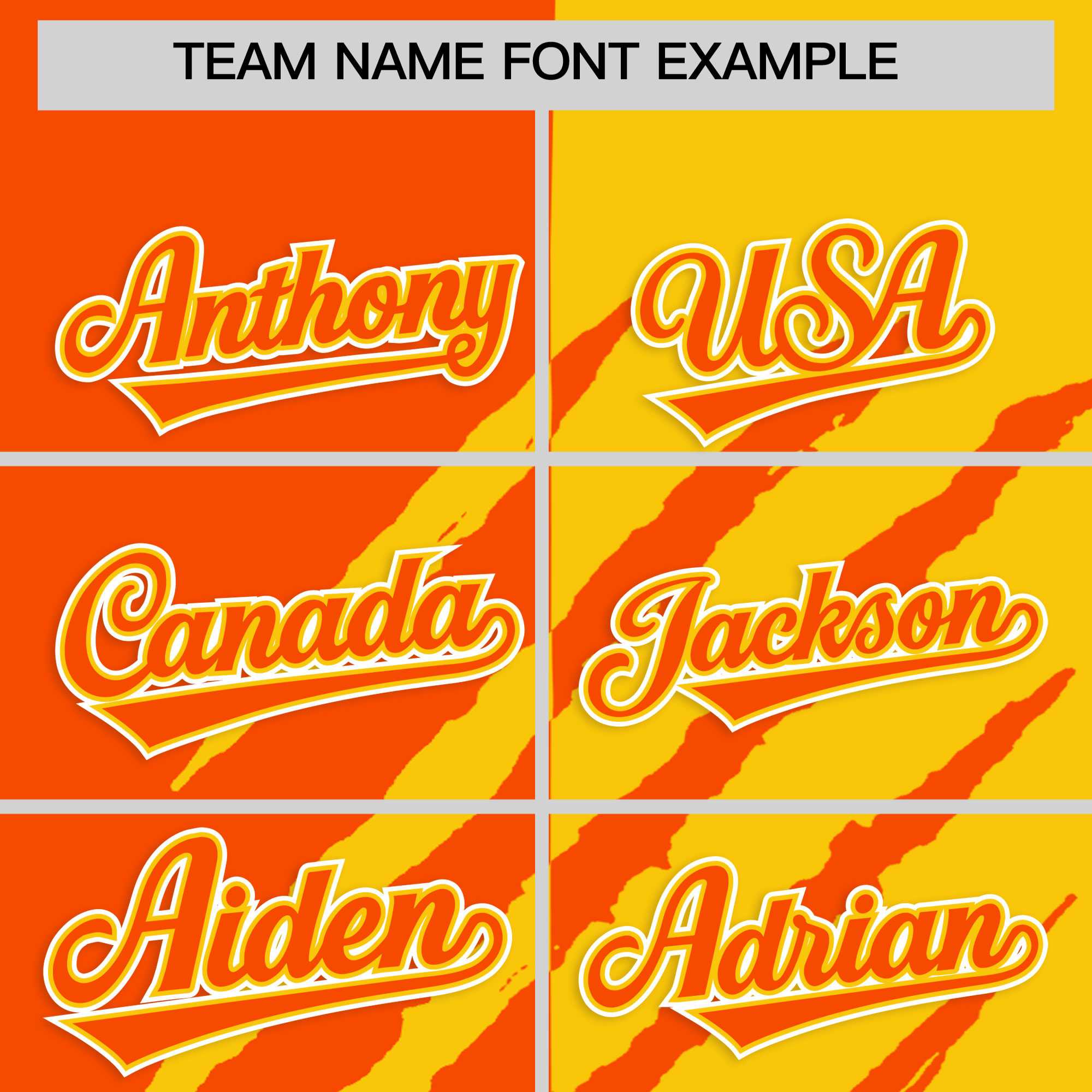 Custom Orange Gold Split Tiger Claw Scratch Pattern Baseball Jersey