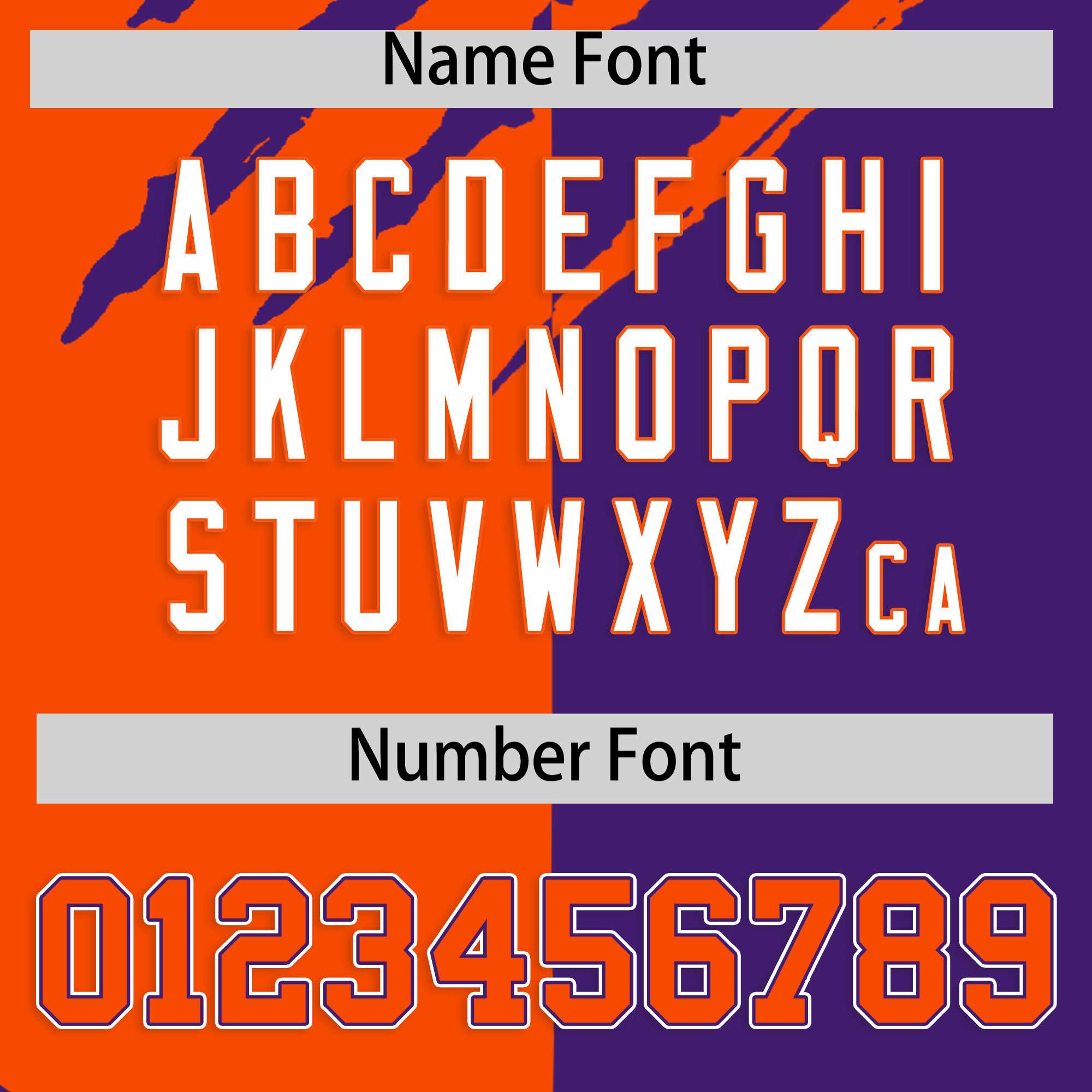 Custom Orange Purple Split Tiger Claw Scratch Pattern Baseball Jersey