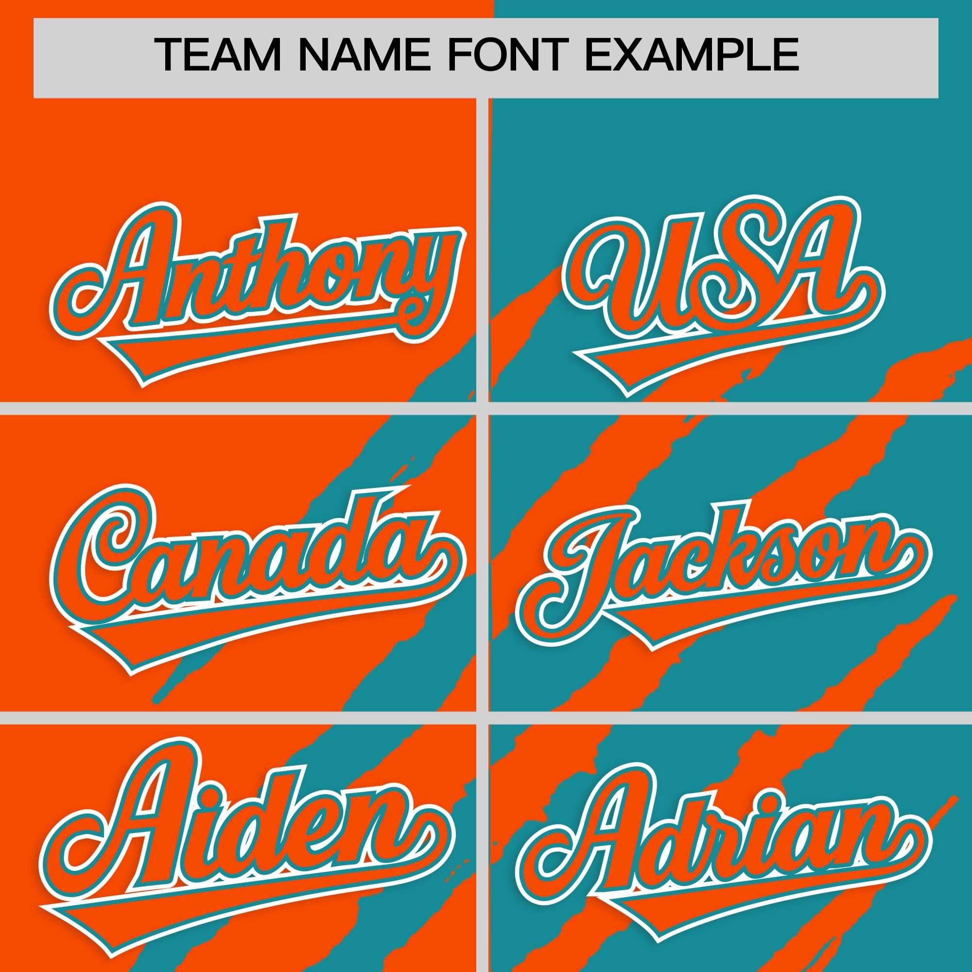 Custom Orange Aqua Split Tiger Claw Scratch Pattern Baseball Jersey