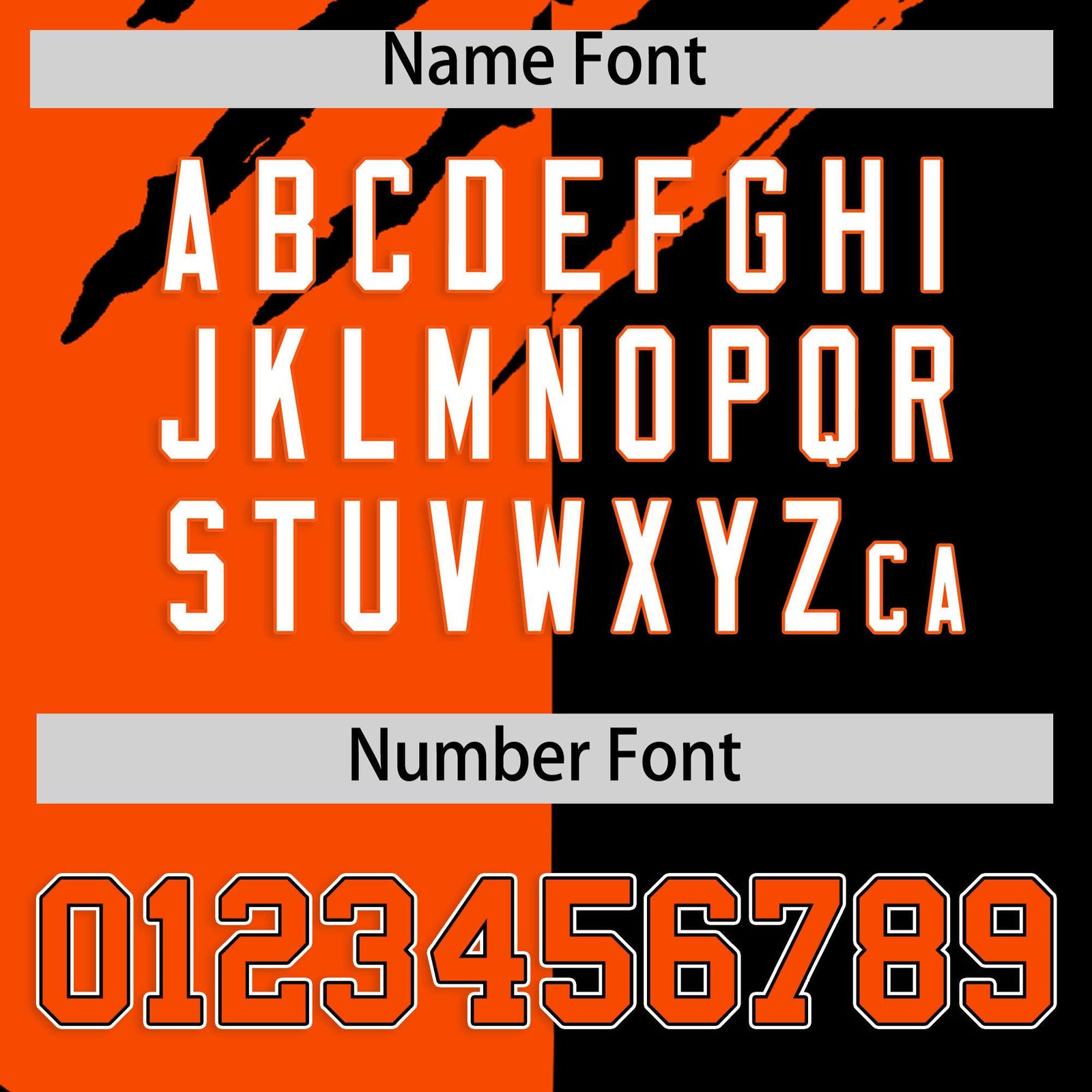 Custom Orange Black Split Tiger Claw Scratch Pattern Baseball Jersey