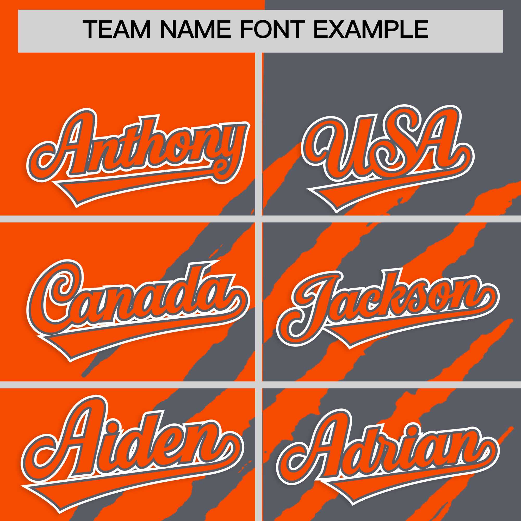 Custom Orange Dark Gray Split Tiger Claw Scratch Pattern Baseball Jersey