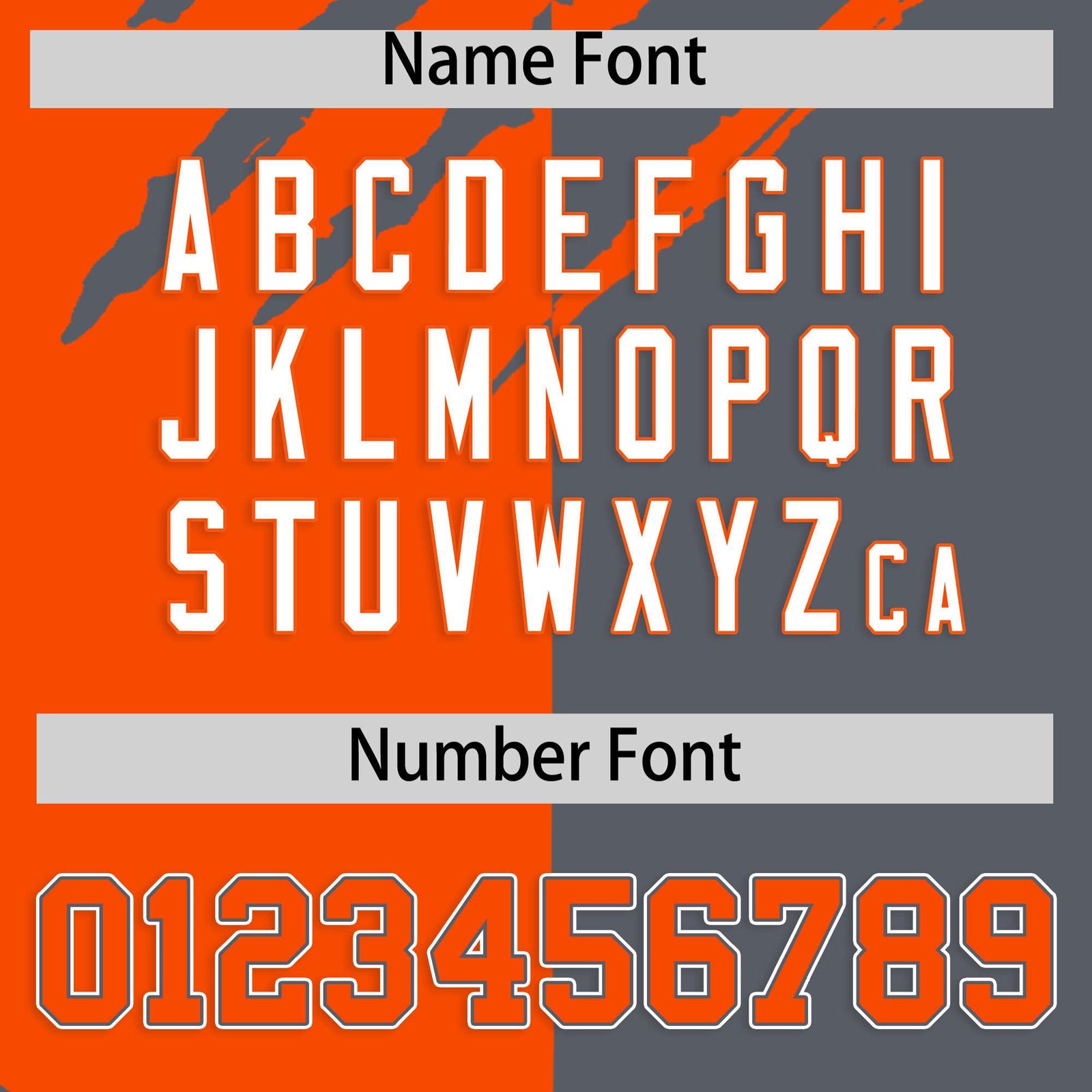 Custom Orange Dark Gray Split Tiger Claw Scratch Pattern Baseball Jersey