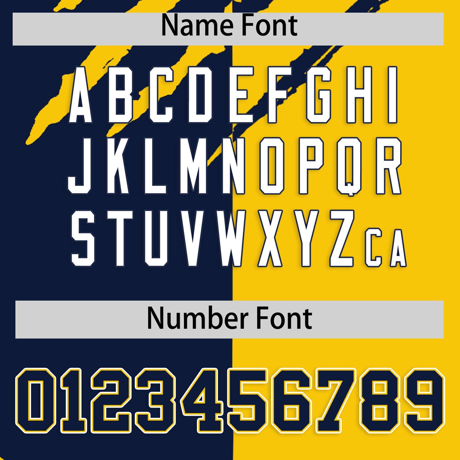 Custom Navy Gold Split Tiger Claw Scratch Pattern Baseball Jersey