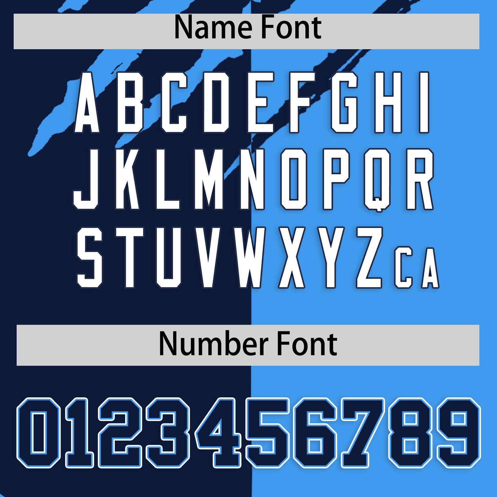 Custom Navy Powder Blue Split Tiger Claw Scratch Pattern Baseball Jersey