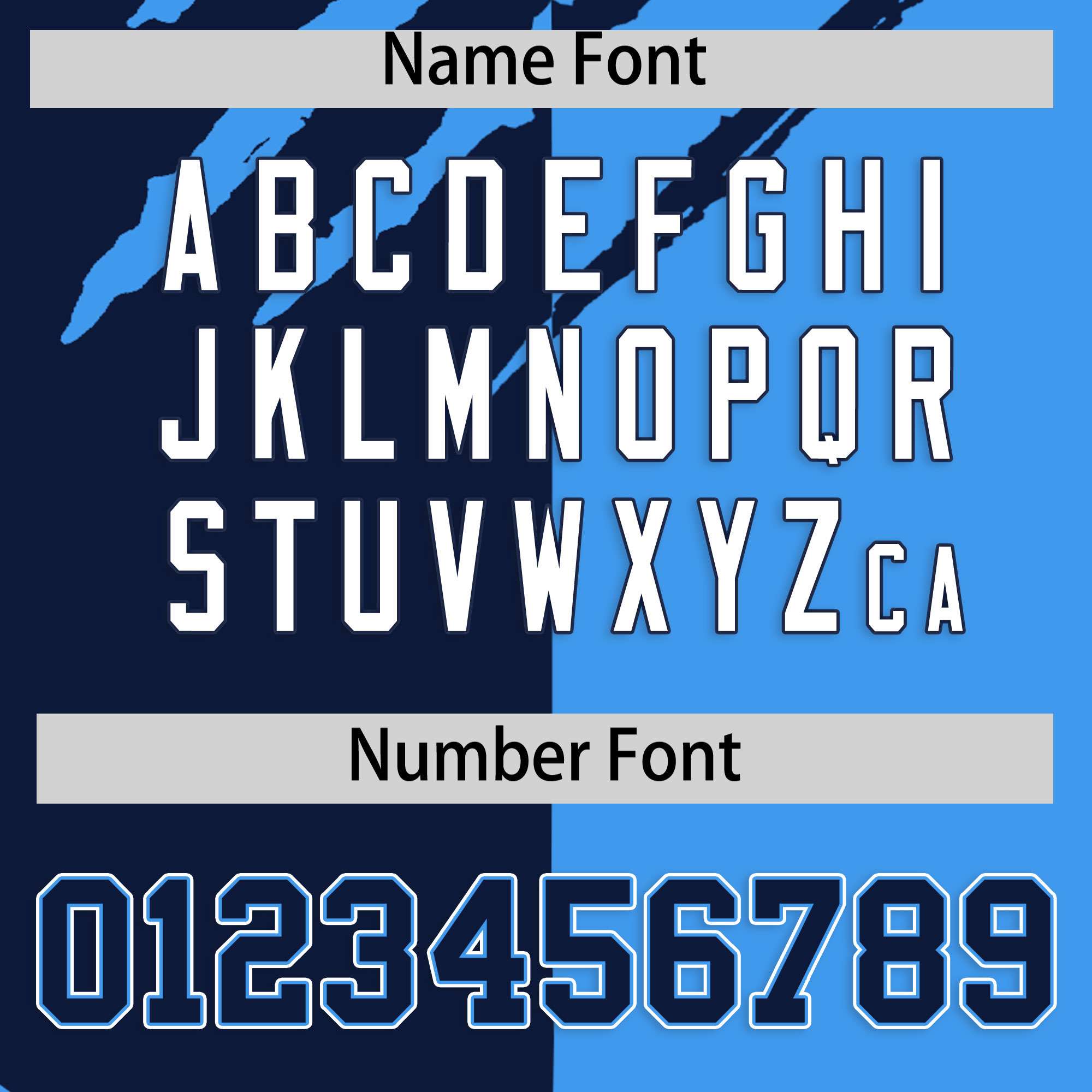 Custom Navy Powder Blue Split Tiger Claw Scratch Pattern Baseball Jersey