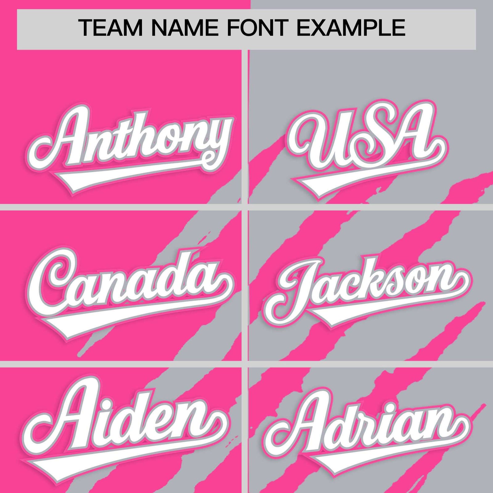 Custom Pink Gray Split Tiger Claw Scratch Pattern Baseball Jersey