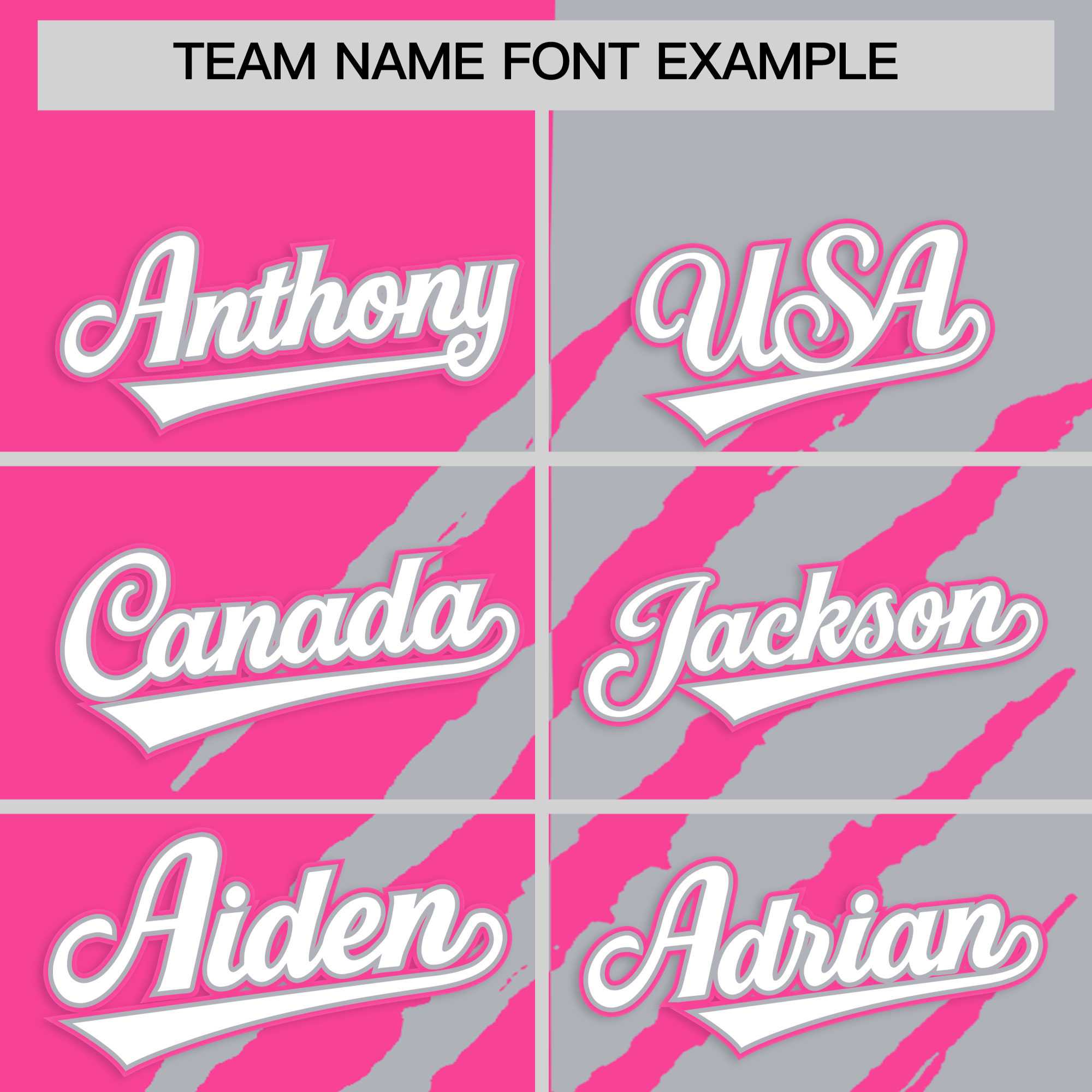 Custom Pink Gray Split Tiger Claw Scratch Pattern Baseball Jersey