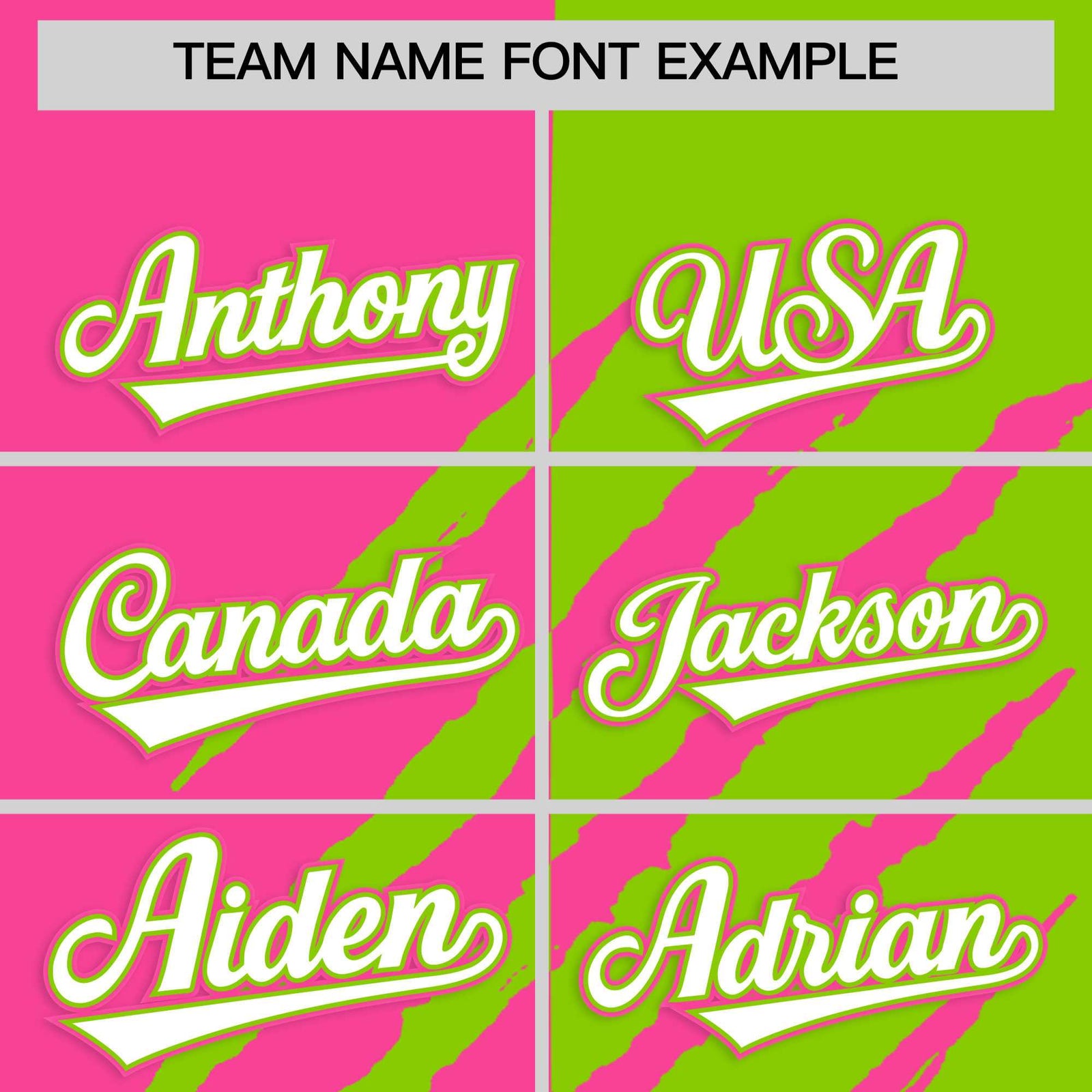 Custom Pink Neon Green Split Tiger Claw Scratch Pattern Baseball Jersey