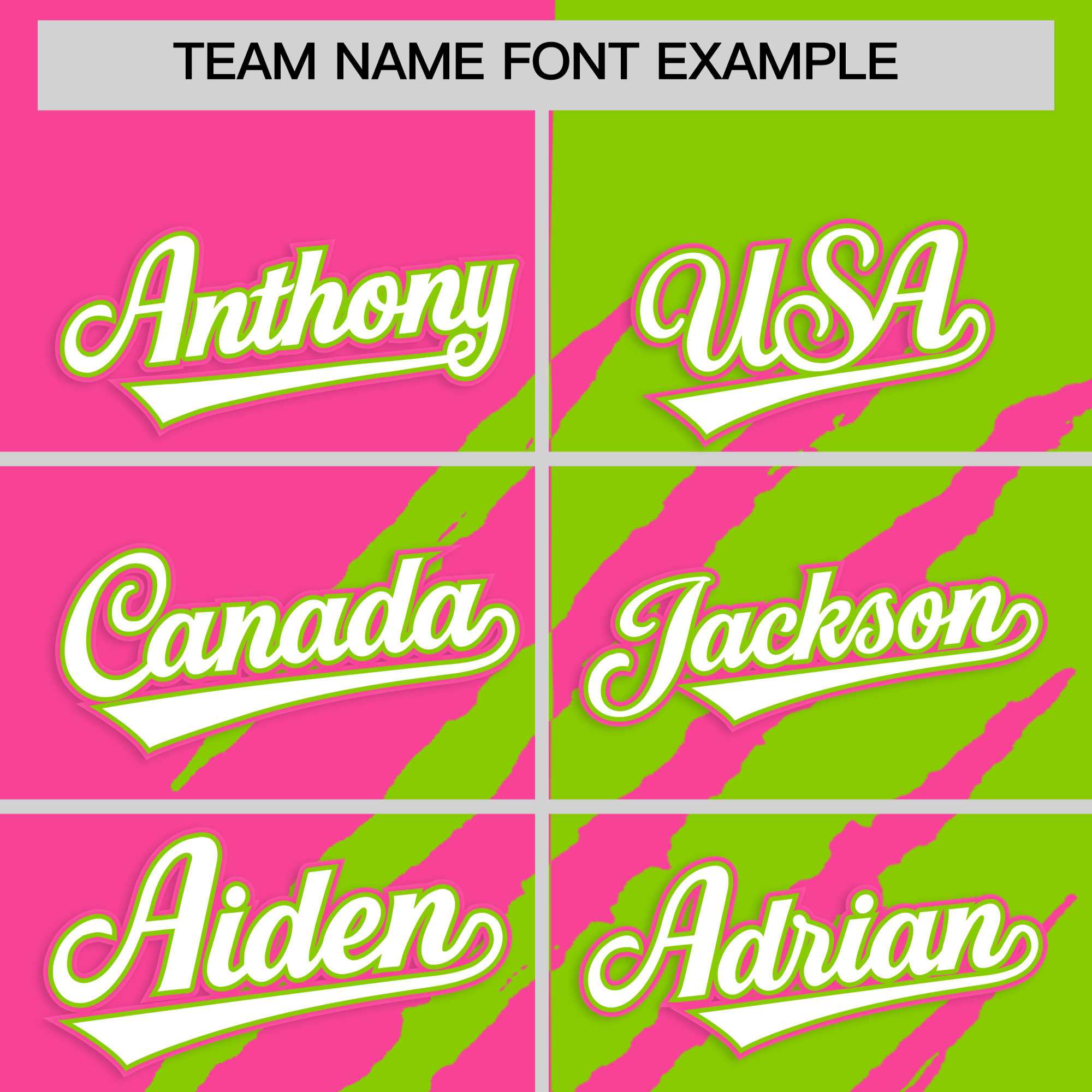 Custom Pink Neon Green Split Tiger Claw Scratch Pattern Baseball Jersey