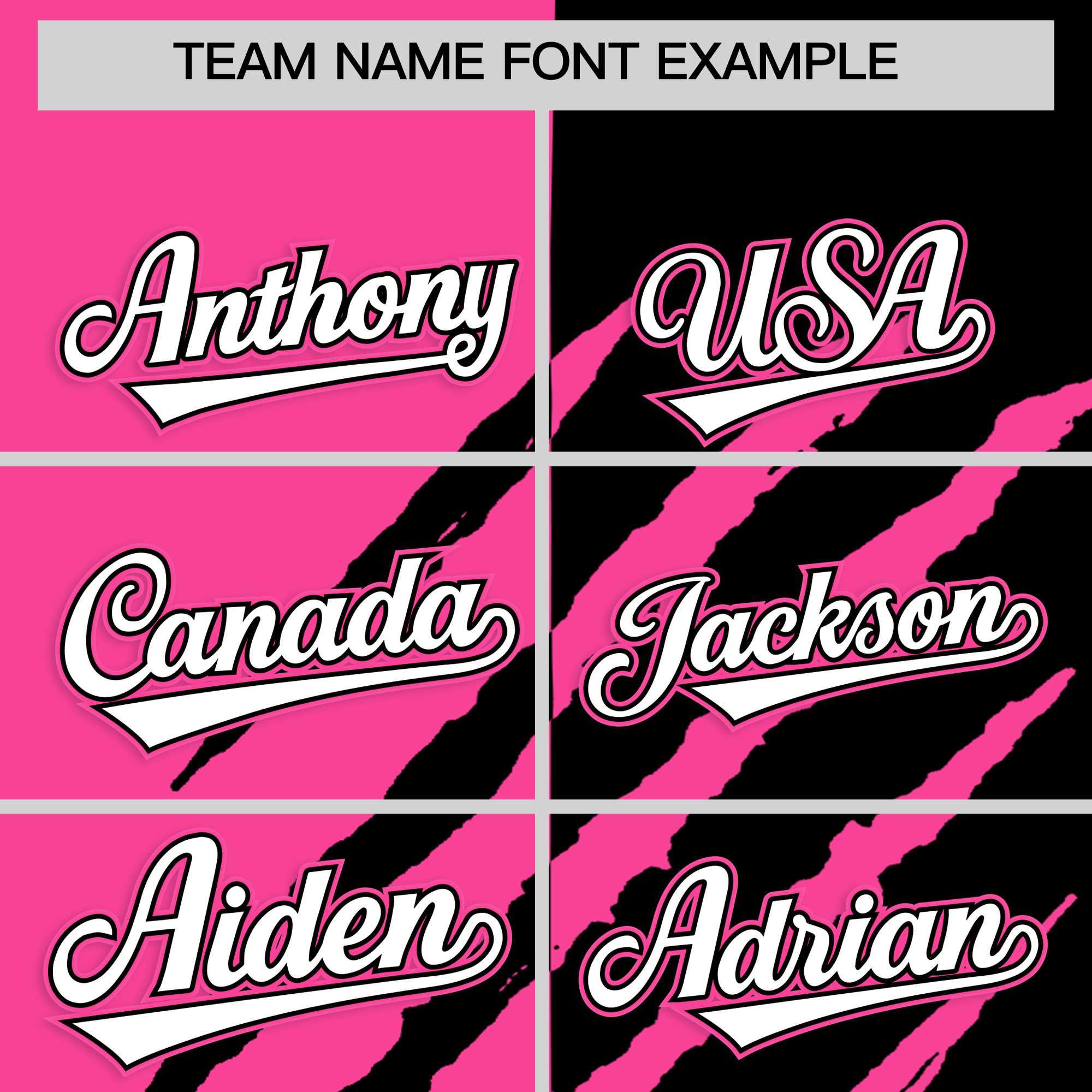 Custom Pink Black Split Tiger Claw Scratch Pattern Baseball Jersey