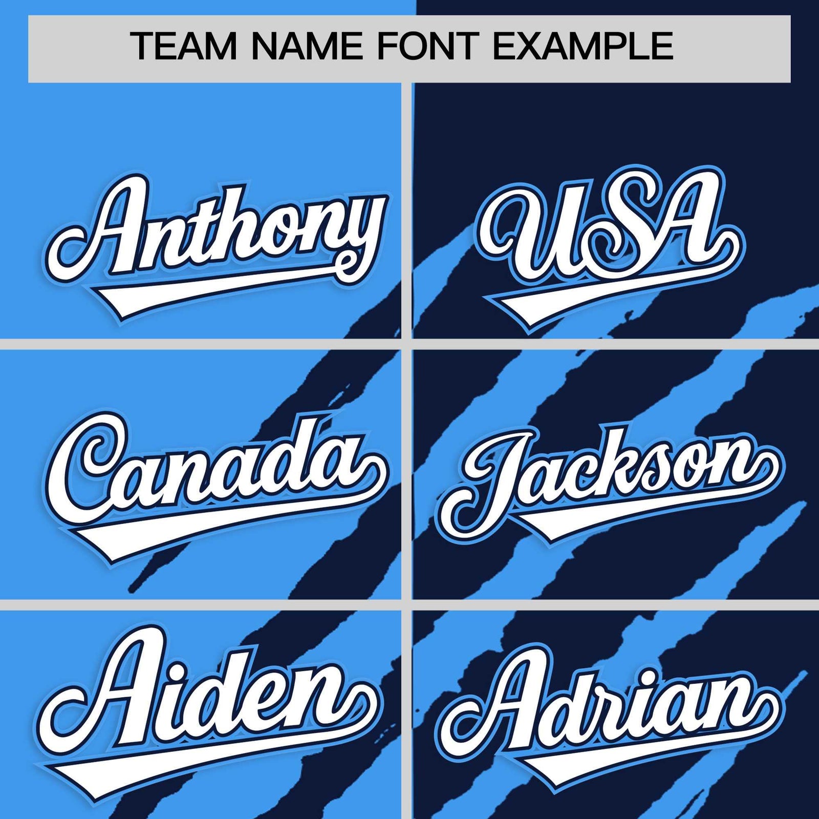 Custom Powder Blue Navy Split Tiger Claw Scratch Pattern Baseball Jersey