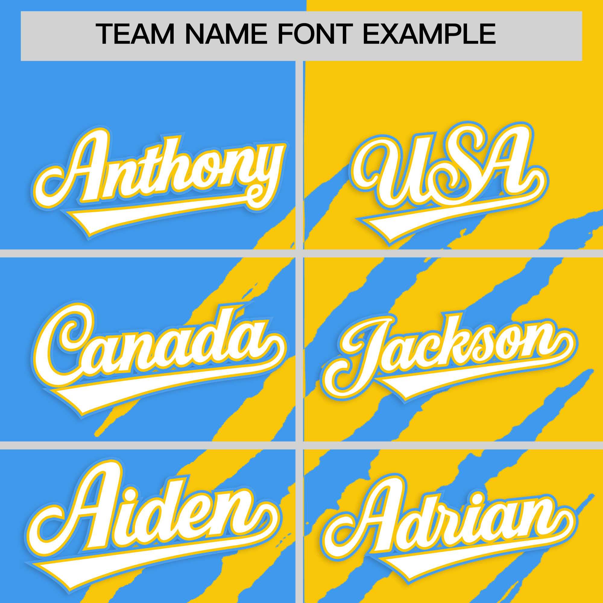 Custom Powder Blue Gold Split Tiger Claw Scratch Pattern Baseball Jersey