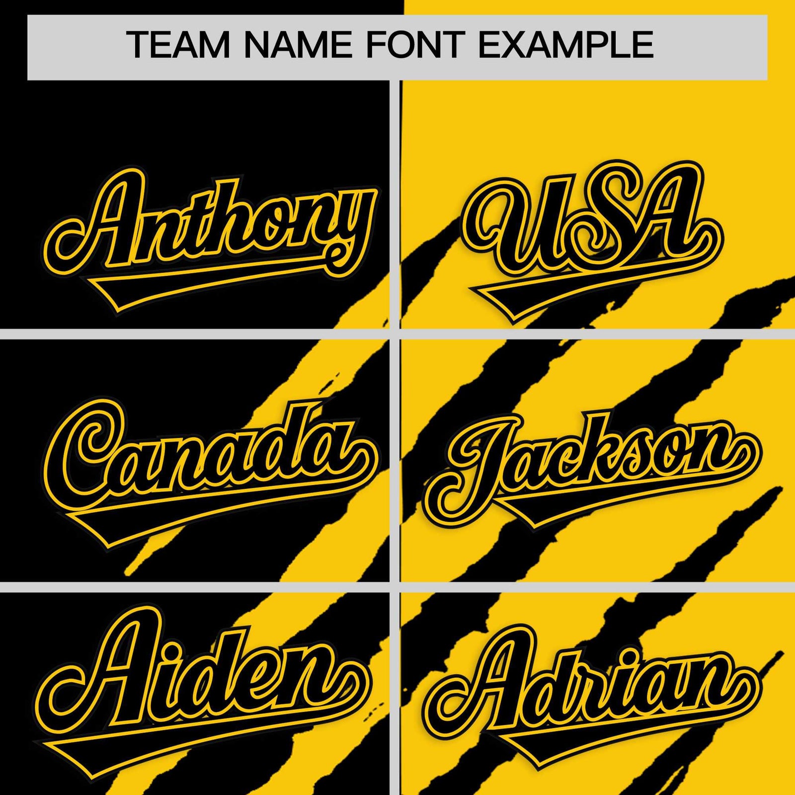 Custom Black Gold Split Tiger Claw Scratch Pattern Baseball Jersey