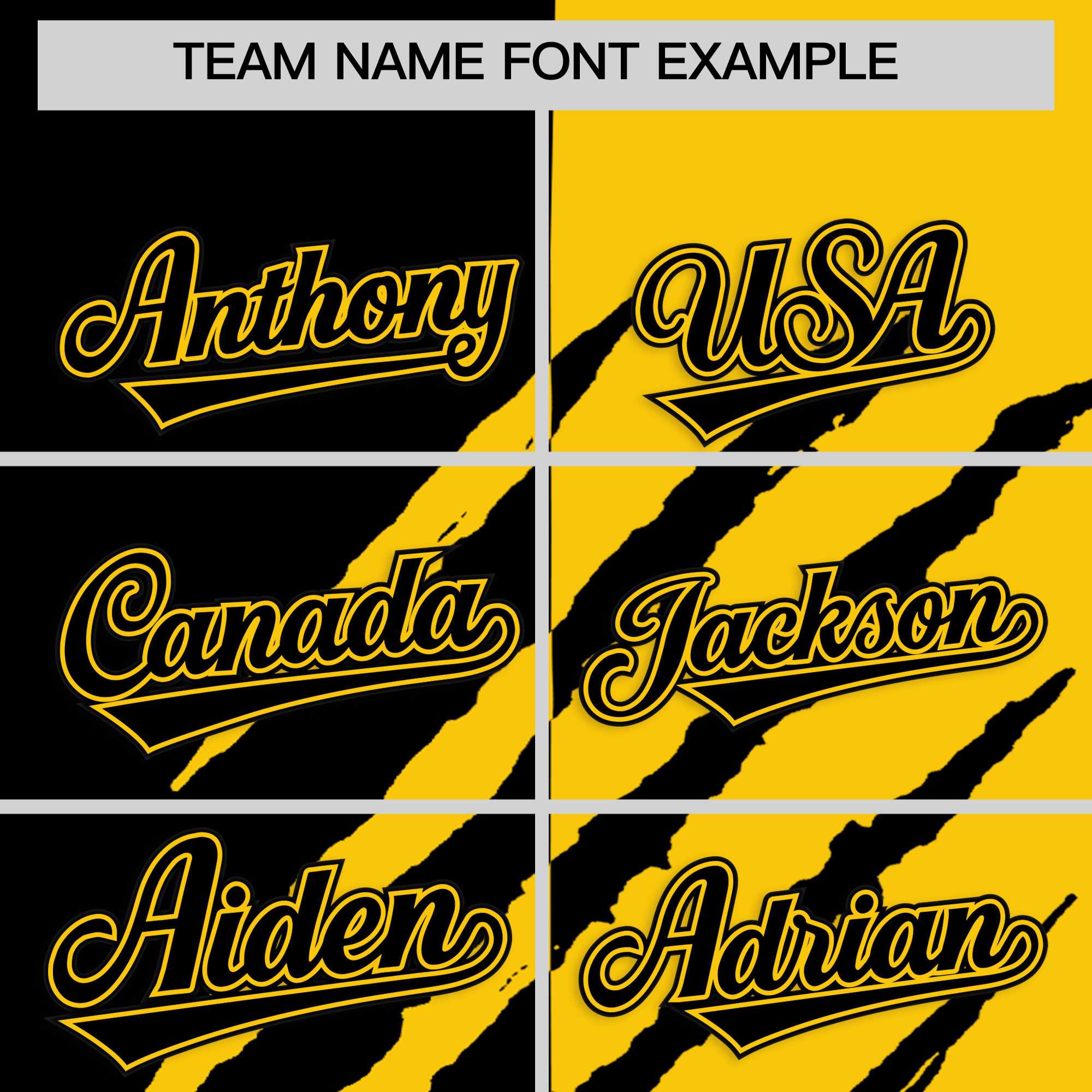 Custom Black Gold Split Tiger Claw Scratch Pattern Baseball Jersey