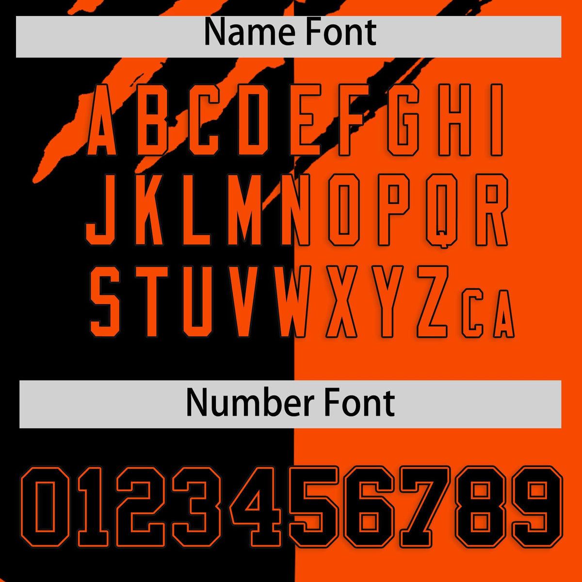 Custom Black Orange Split Tiger Claw Scratch Pattern Baseball Jersey