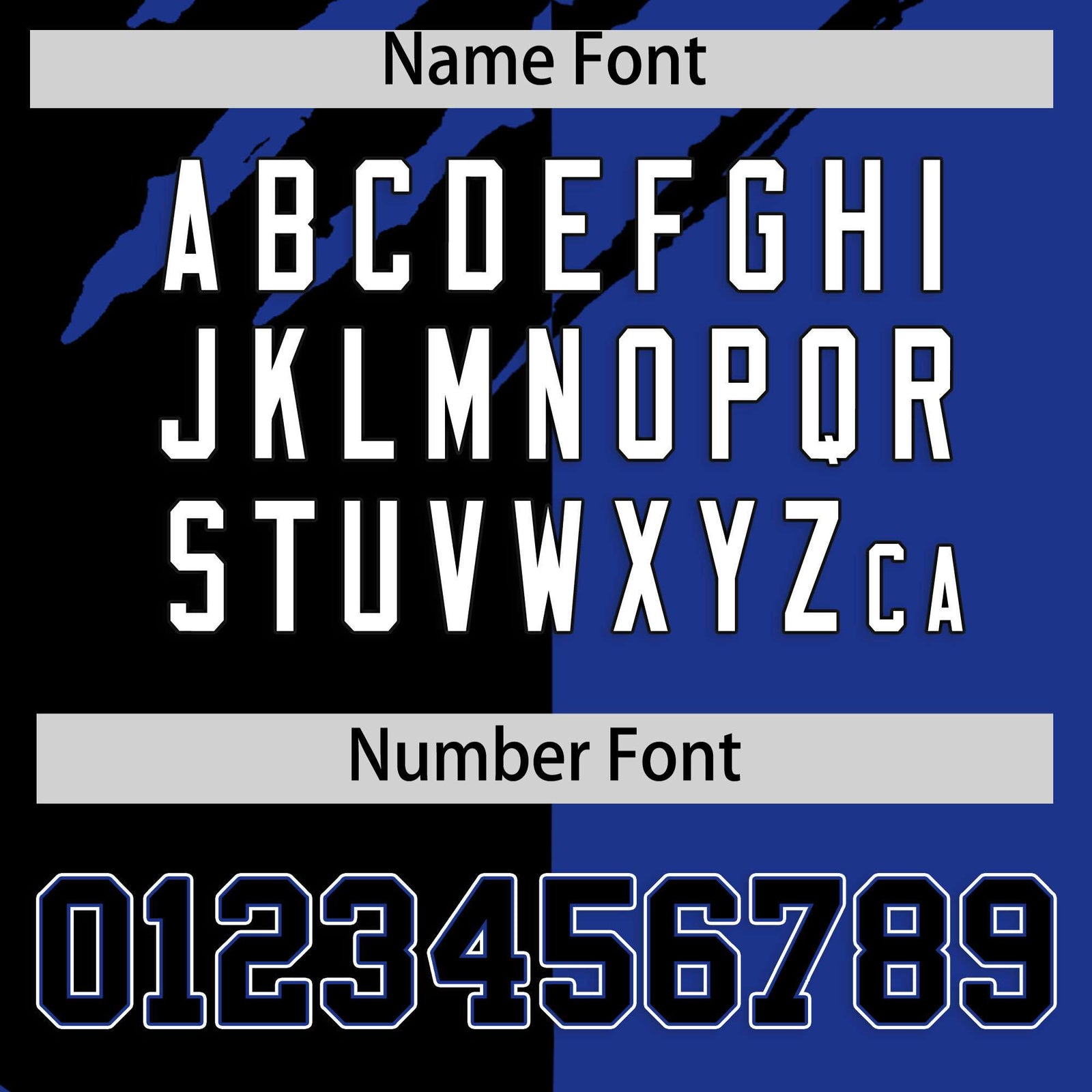 Custom Black Royal Blue Split Tiger Claw Scratch Pattern Baseball Jersey