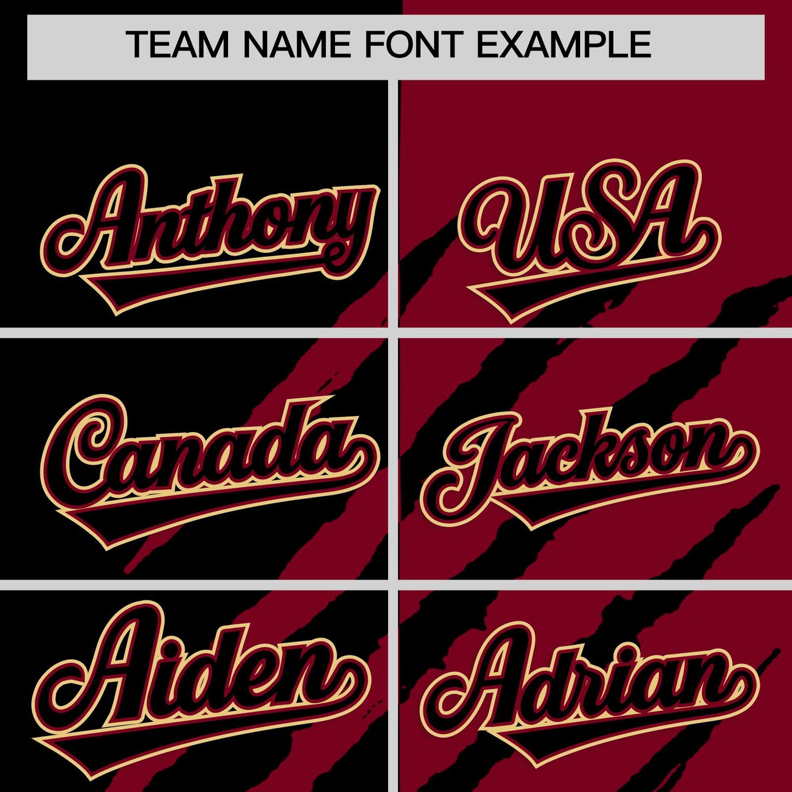 Custom Black Crimson Split Tiger Claw Scratch Pattern Baseball Jersey