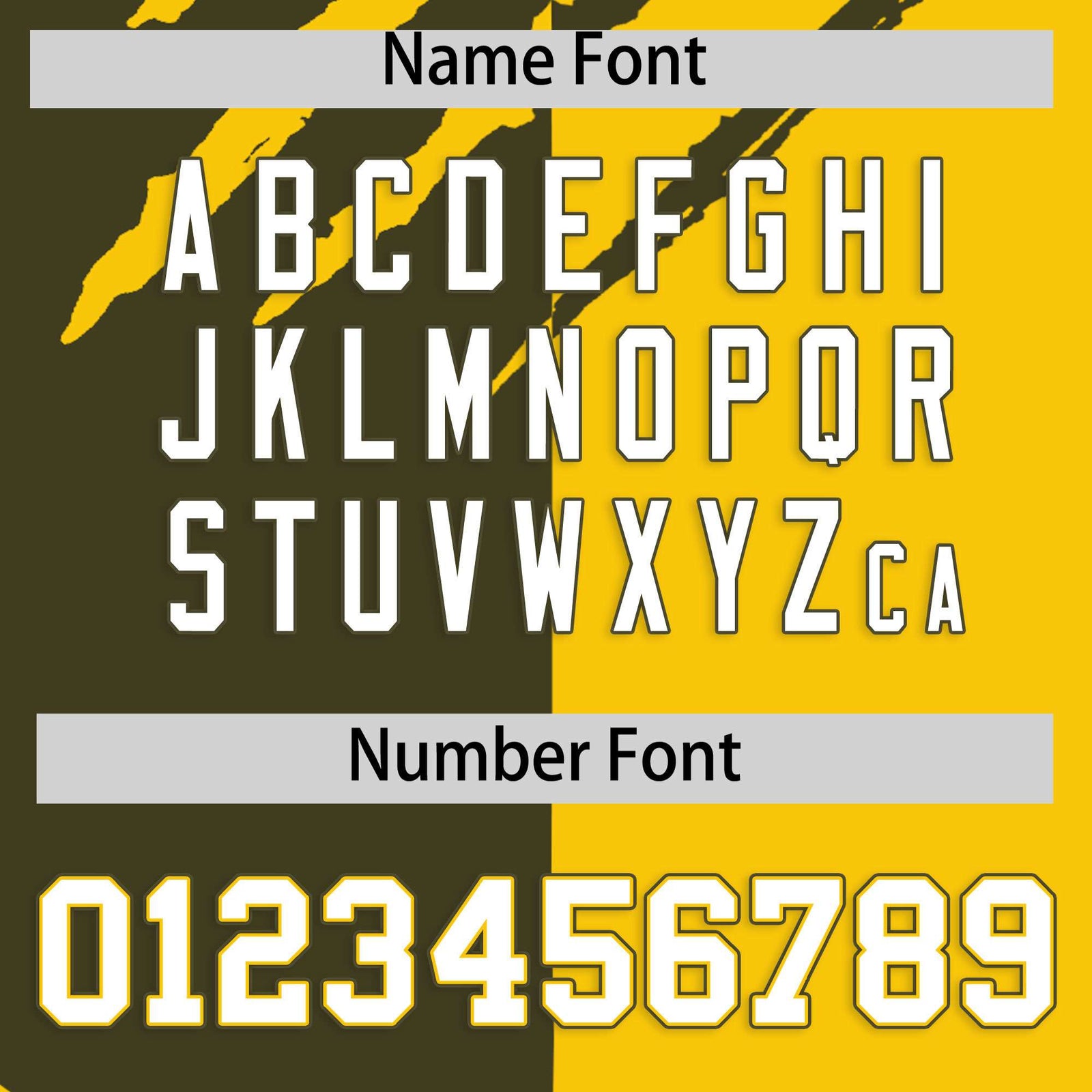 Custom Olive Gold Split Tiger Claw Scratch Pattern Baseball Jersey