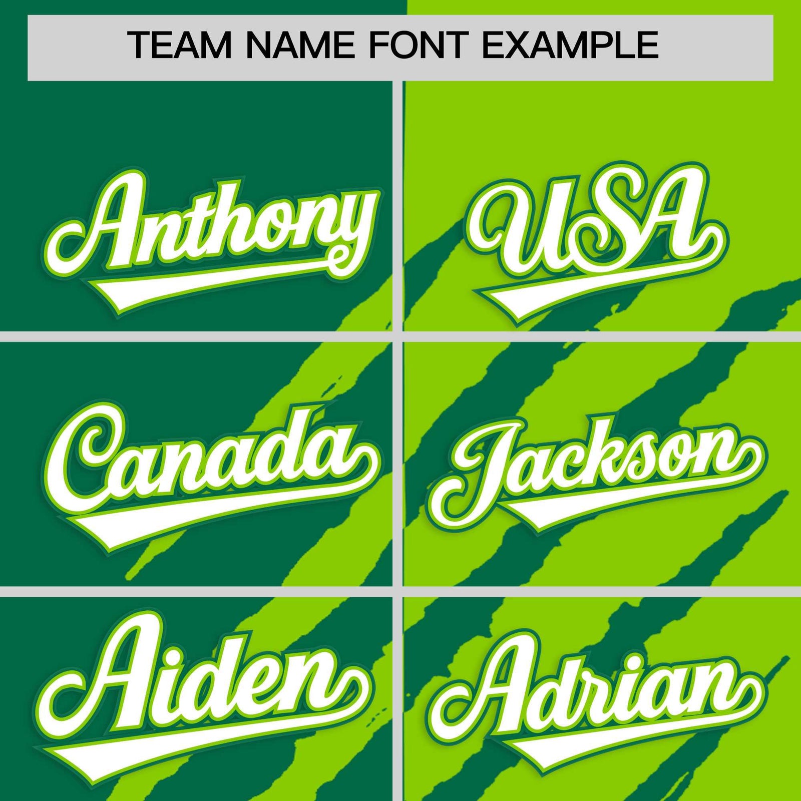 Custom Kelly Green Neon Green Split Tiger Claw Scratch Pattern Baseball Jersey