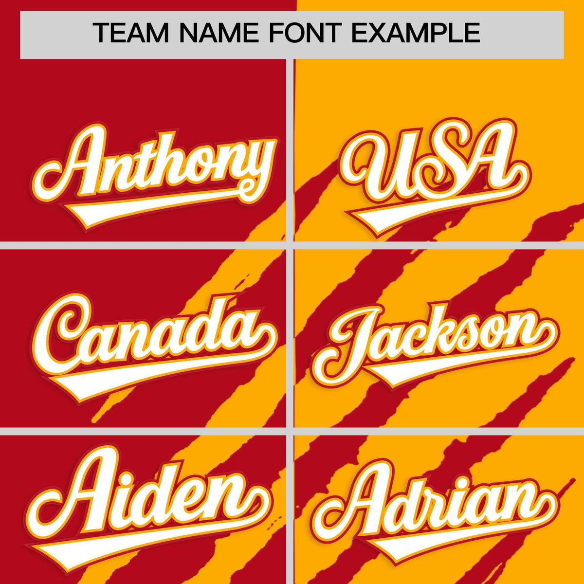 Custom Red Yellow Split Tiger Claw Scratch Pattern Baseball Jersey