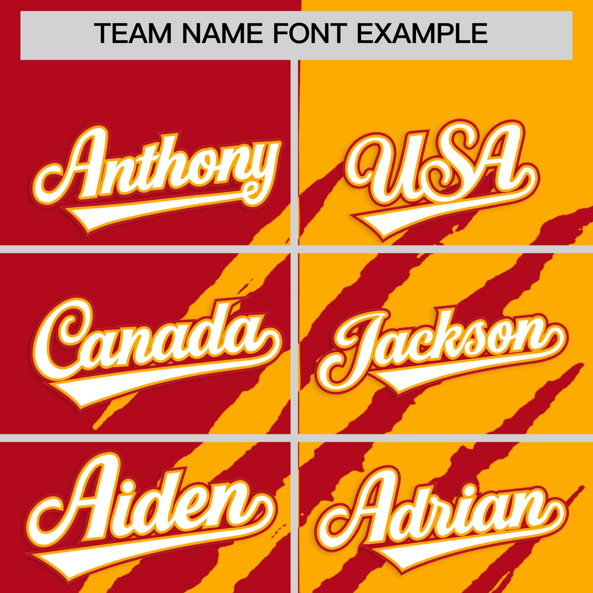 Custom Red Yellow Split Tiger Claw Scratch Pattern Baseball Jersey