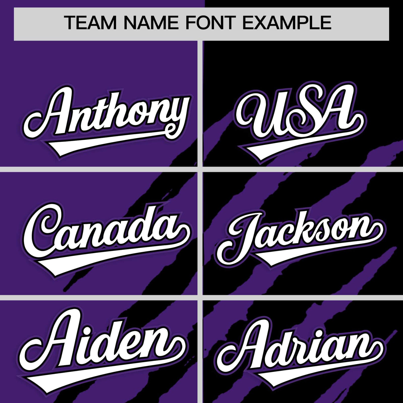 Custom Purple Black Split Tiger Claw Scratch Pattern Baseball Jersey