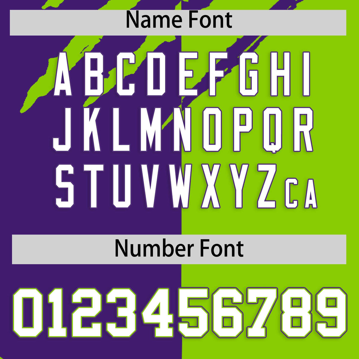 Custom Purple Neon Green Split Tiger Claw Scratch Pattern Baseball Jersey