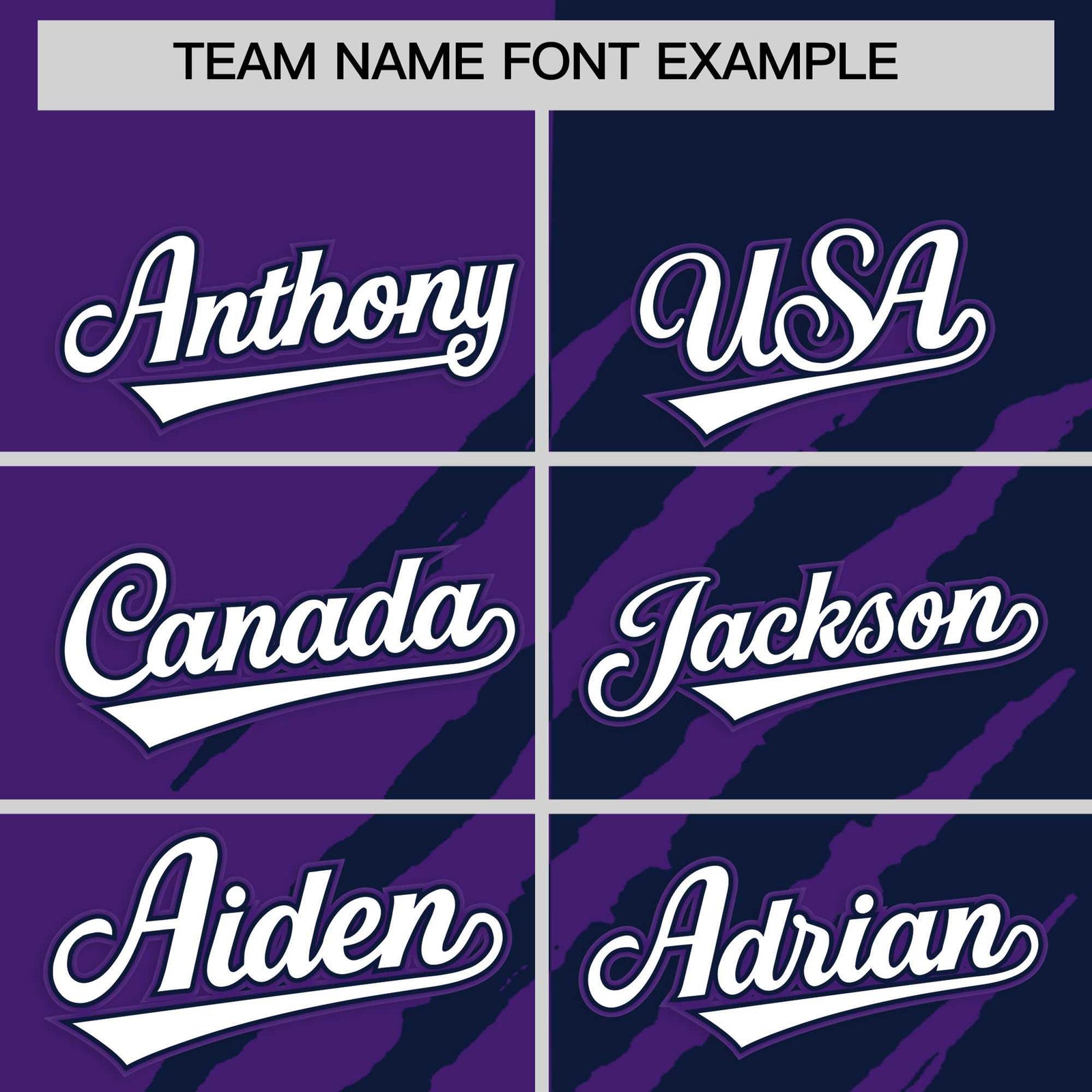 Custom Purple Navy Split Tiger Claw Scratch Pattern Baseball Jersey